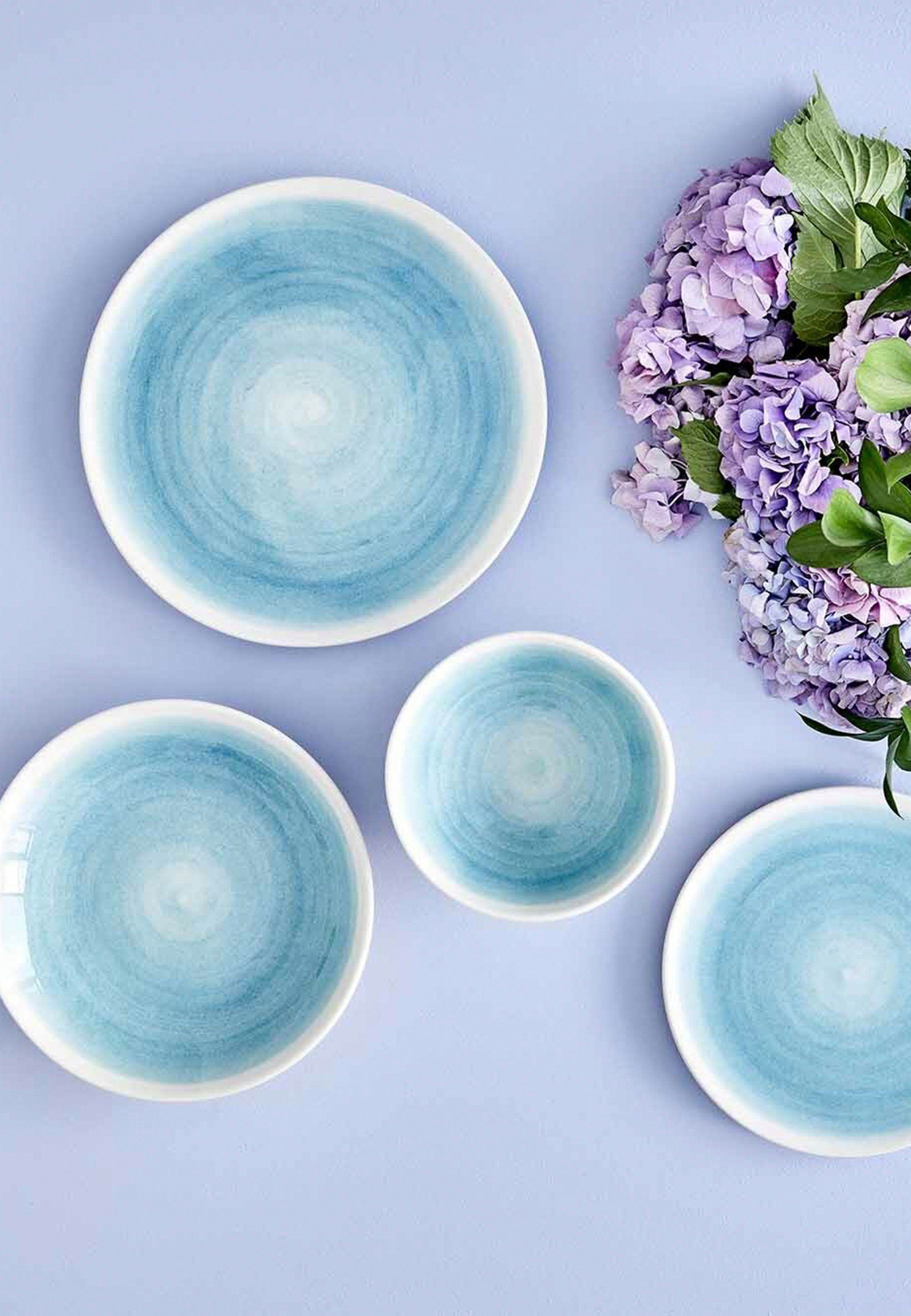 blau Bella Keramik, Pure (6-tlg), Keramik, Maison im Teller-Set 6er-Set praktischen