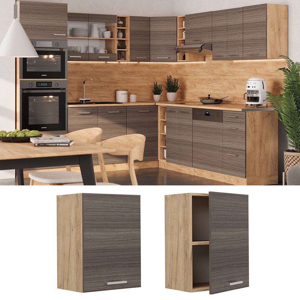 Vicco Hängeschrank R-Line, Edelgrau/Goldkraft Eiche, 45 günstig online kaufen
