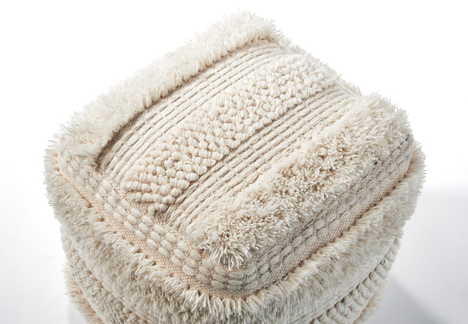 Kobolo Sitzwürfel Sitzpouf Pouf KARMA aus Baumwolle mit Muster (1 Stück, Nachhaltig)
