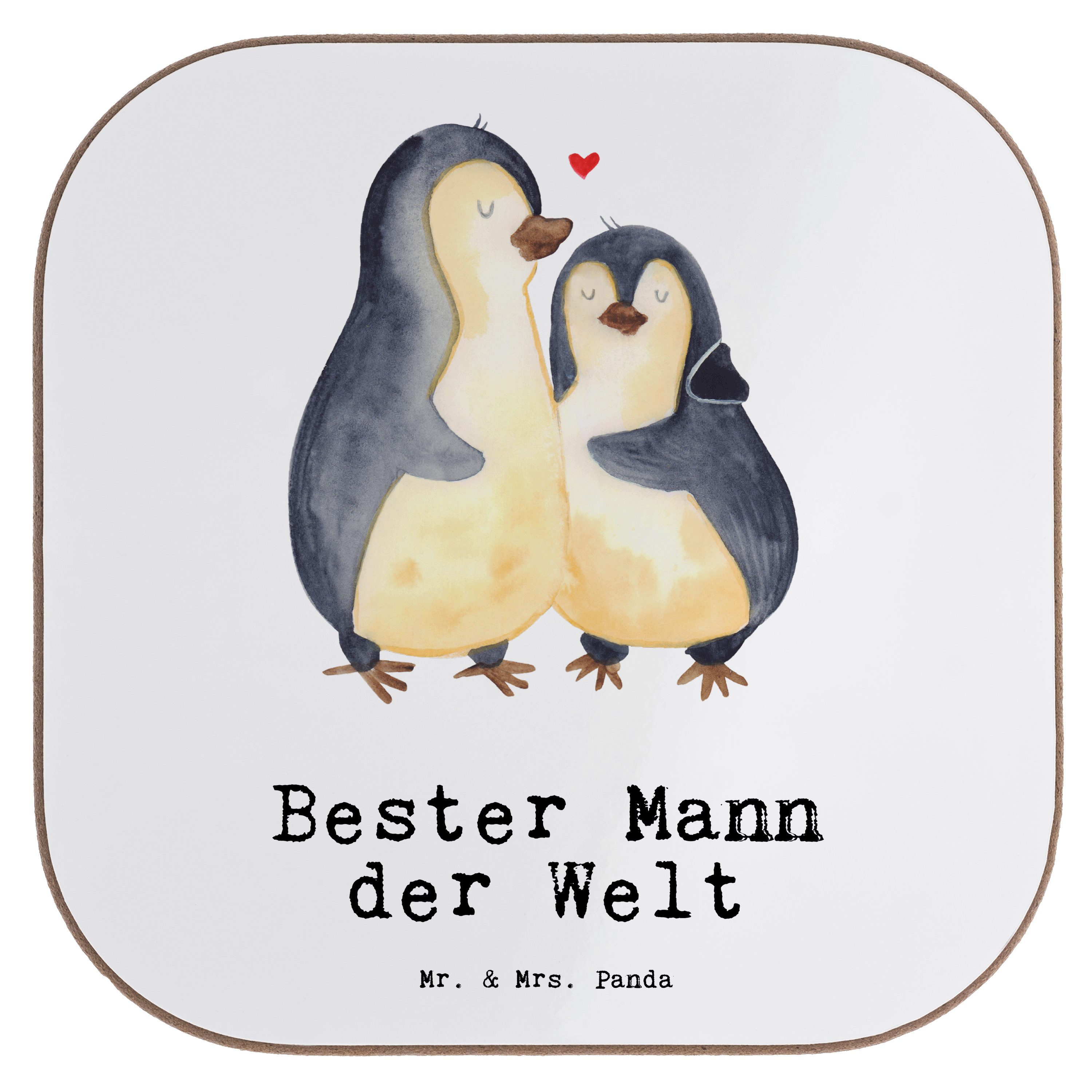 Mrs. - Mann Weiß Geschenk, & der Bester - Mr. Welt Getränkeuntersetzer, Pinguin 1-tlg. Getränkeuntersetzer Panda