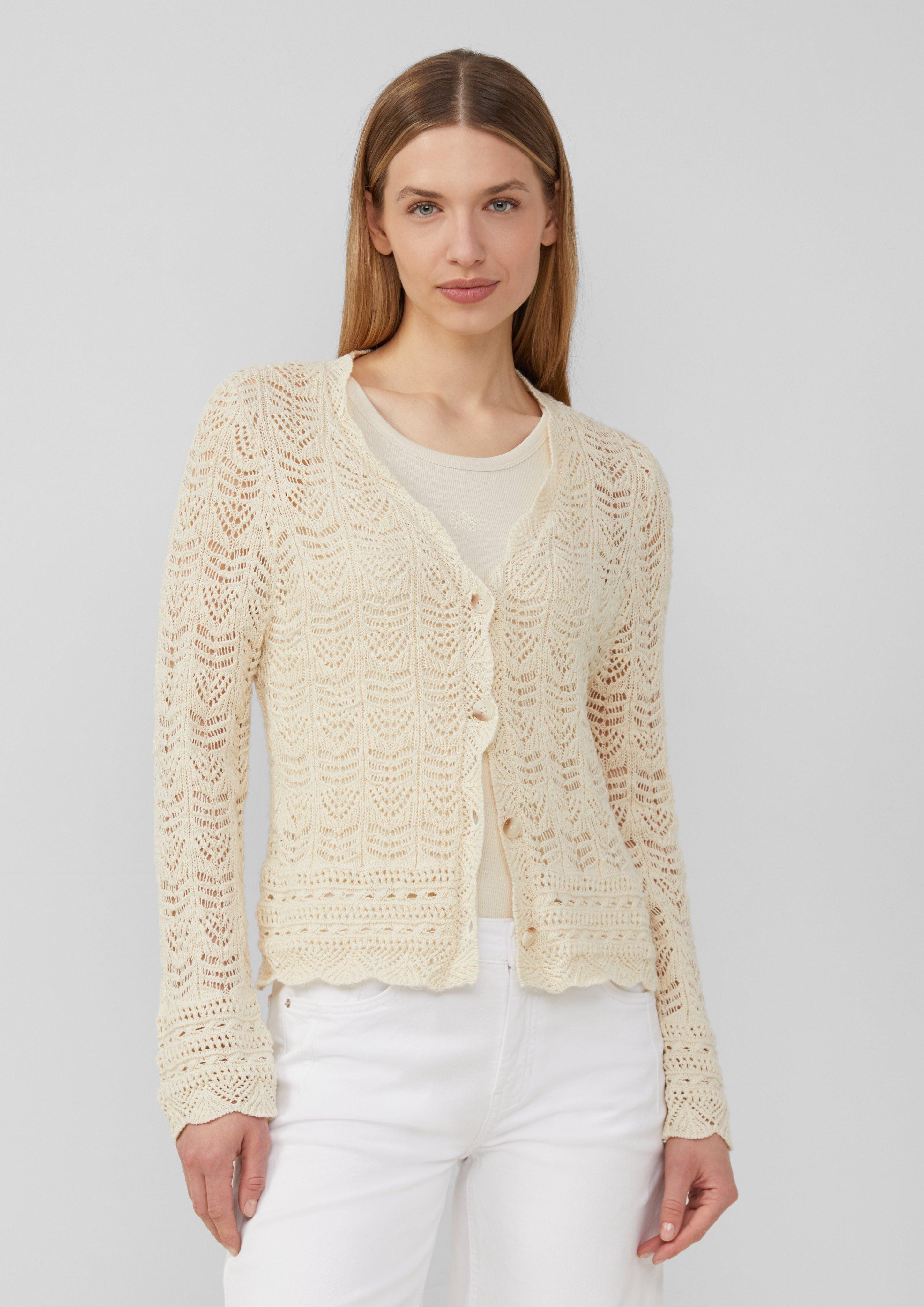 s.Oliver Funktionsjacke Cardigan aus Ajourstrick mit günstig online kaufen