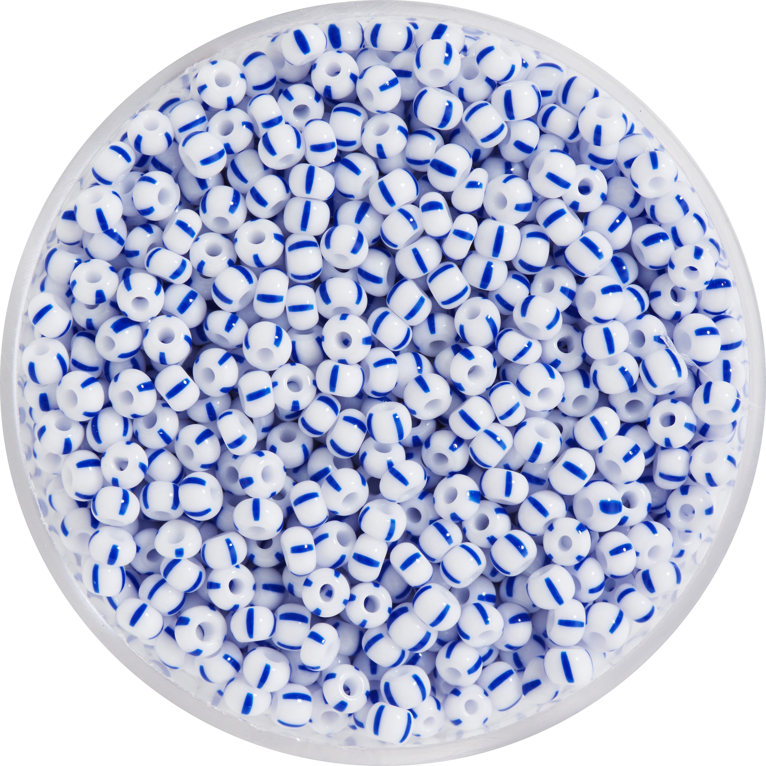 Pracht Bastelperlen Rocailles, gestreift, 2,6 mm