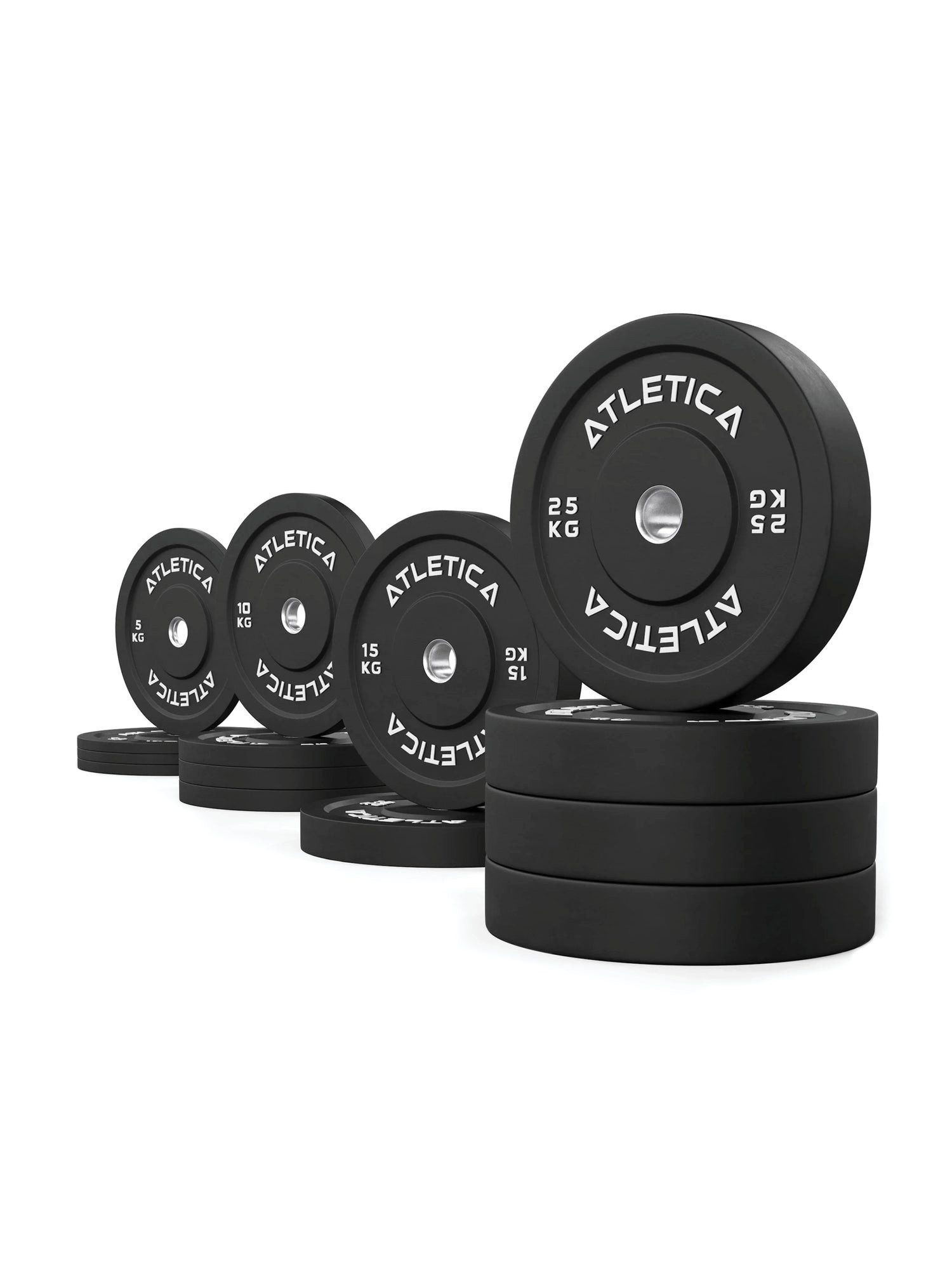 ATLETICA Hantelscheiben Bumper Plates Set, 190 kg