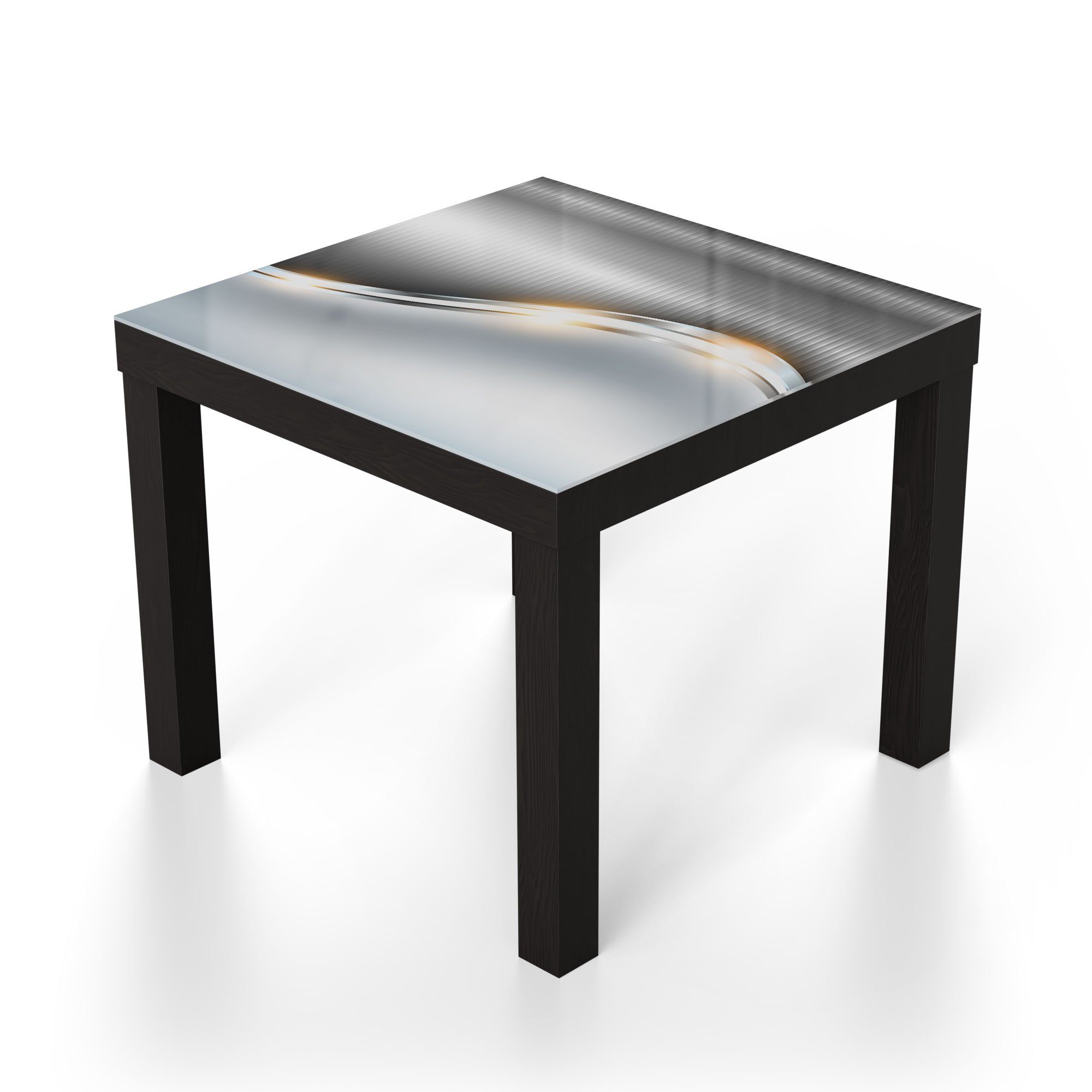 Glastisch Schwarz Beistelltisch modern Vektordesign', Couchtisch Glas DEQORI 'Elegantes