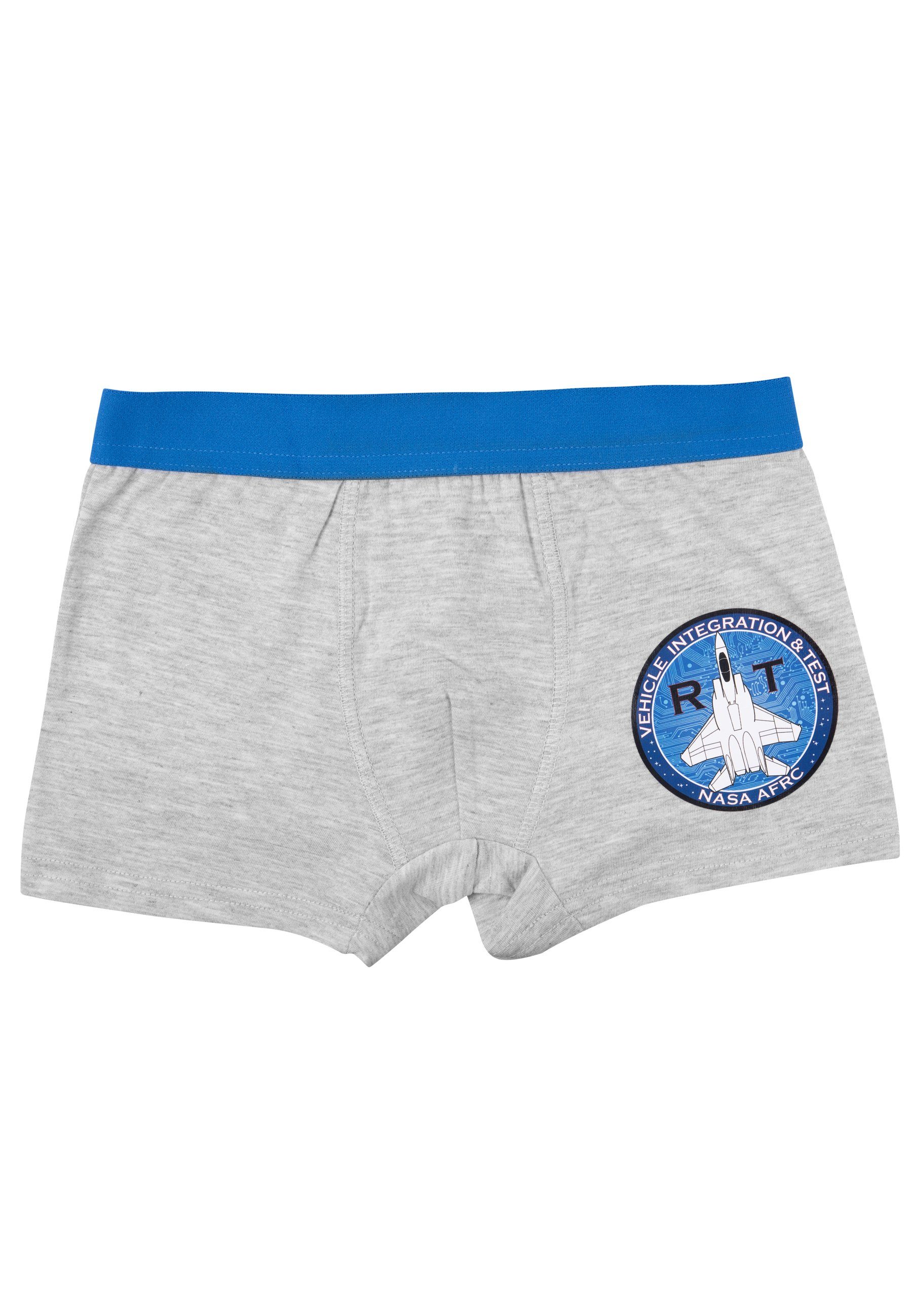 Grau/Blau NASA Kinder United Boxershorts Unterhose Labels® für Boxershorts (2er Pack) Jungen
