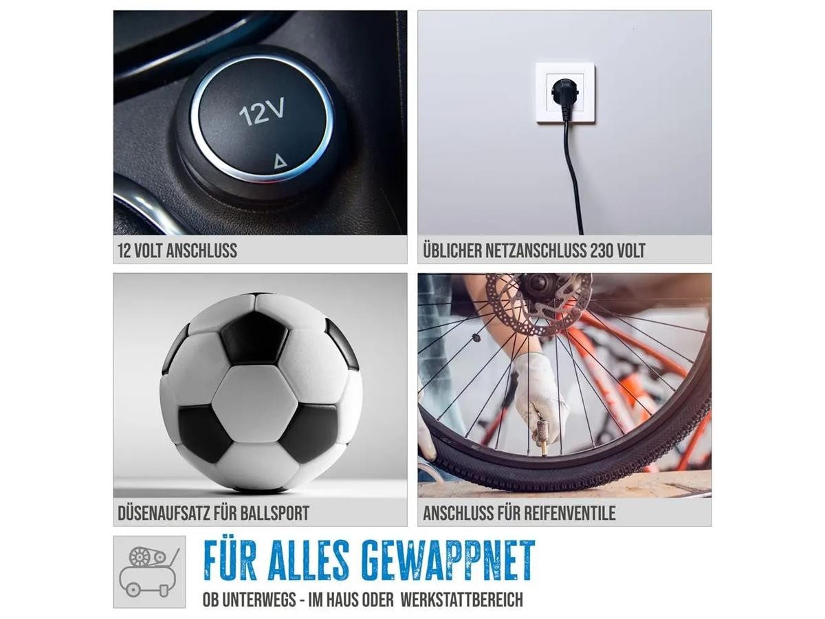 Güde Kompressor Dual Drive 12/230V/5-tlg., max. 8 bar, Set, 8 bar max. Betriebsdruck, 110 W Motorleistung – Bild 4 von 5