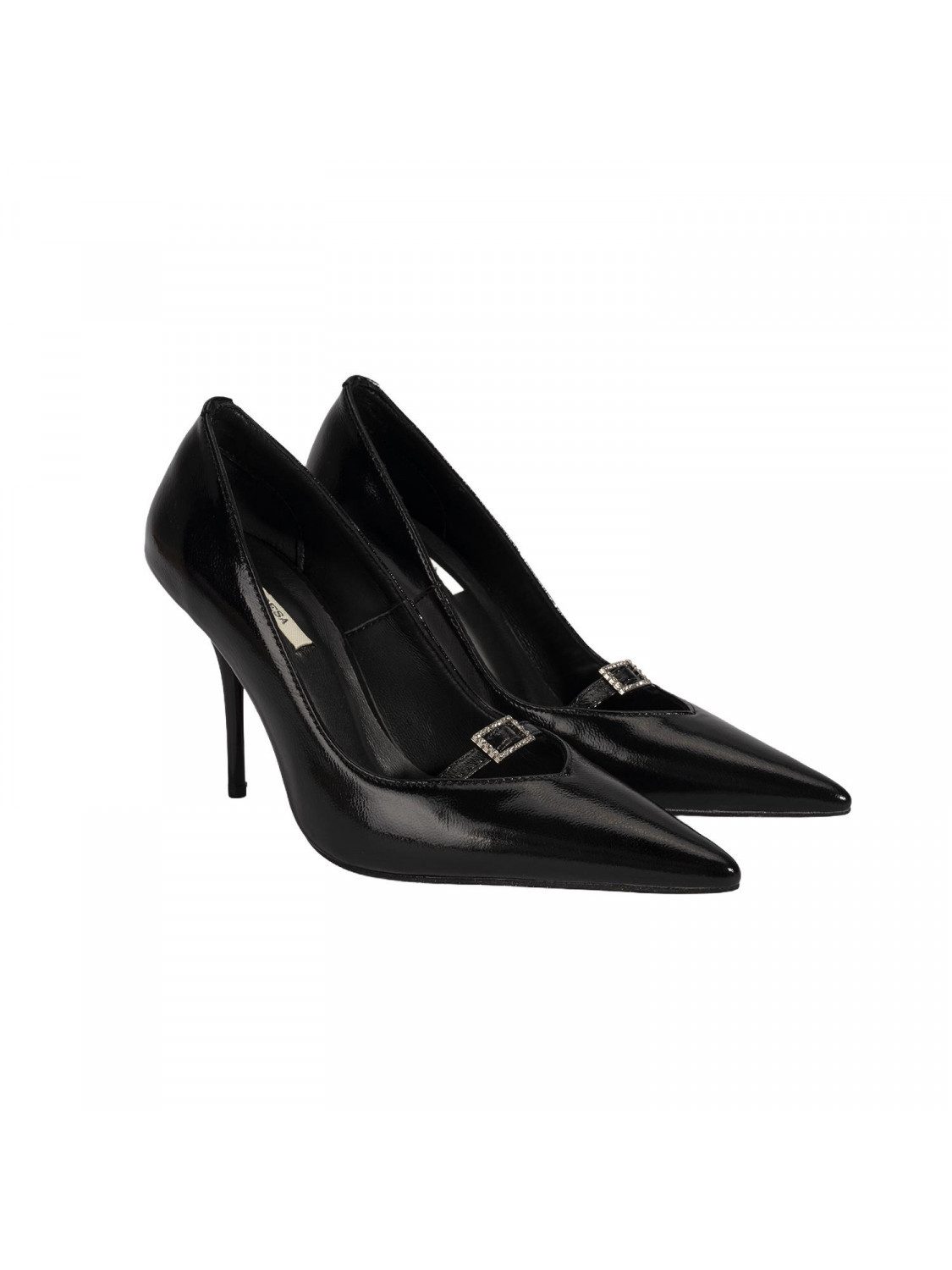 Desa Damen-Slipper – Obermaterial aus Lackleder, Stilettoabsatz (9,5 cm), Pumps