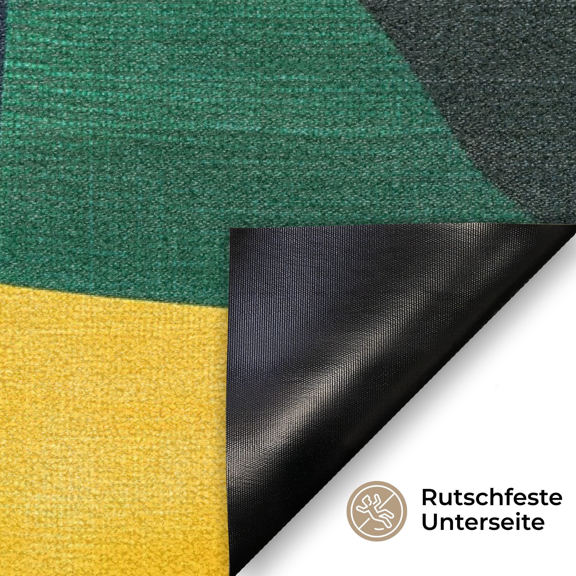 MuchoWow Fußmatte Abstrakt - Rosa - Formen - Gelb, Rechteckig, innen Schmutzfangmatte, Tür, Schmutzfänger Flur, Teppich, 60x40 cm