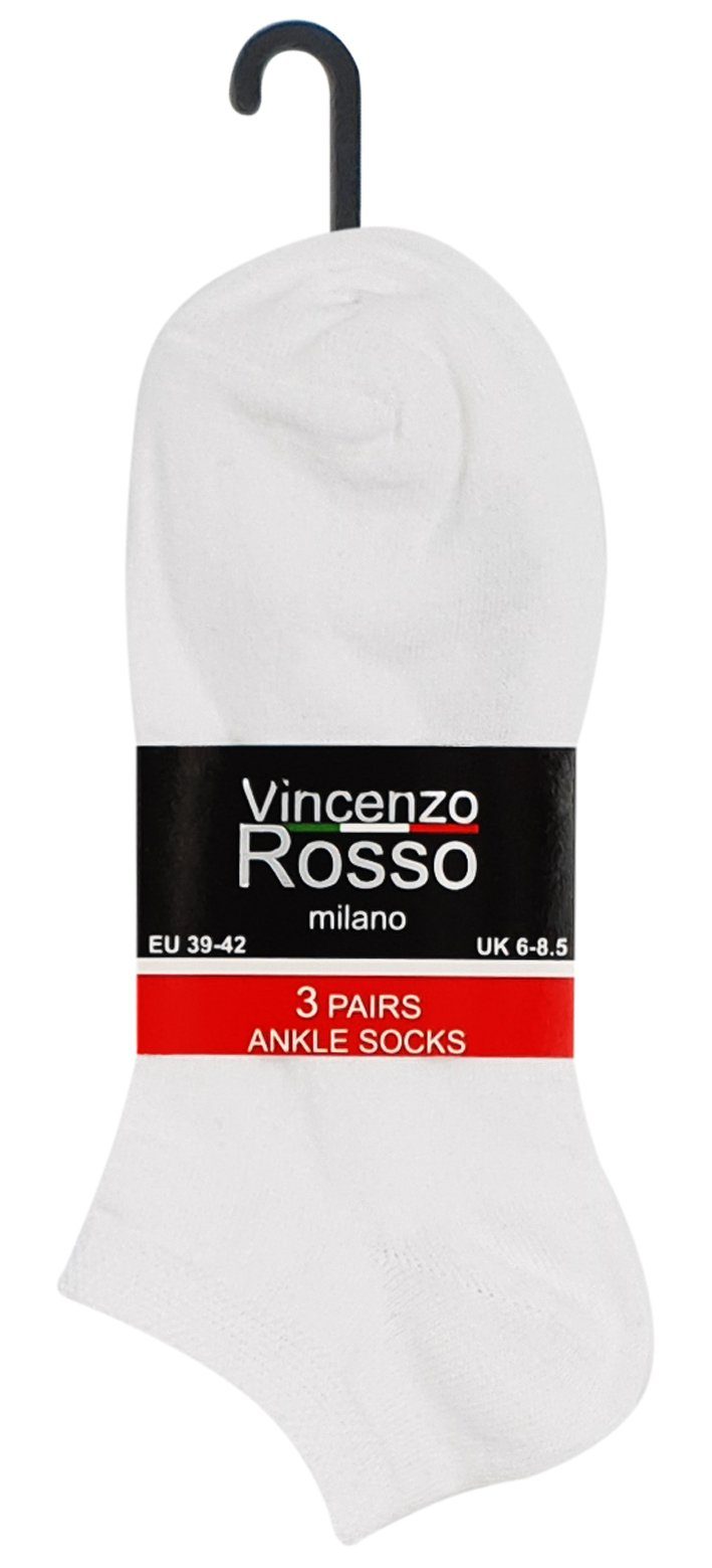 Softbund Vincenzo (12-Paar) mit Rosso Weiss Sneakersocken