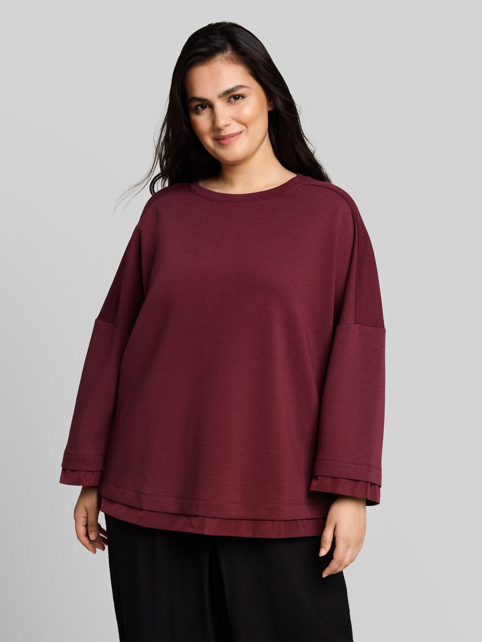 TOM TAILOR PLUS Sweatshirt Strick & Sweatshirts Plus Size - Loose Fit Sweatshirt mit 7/8-Arm