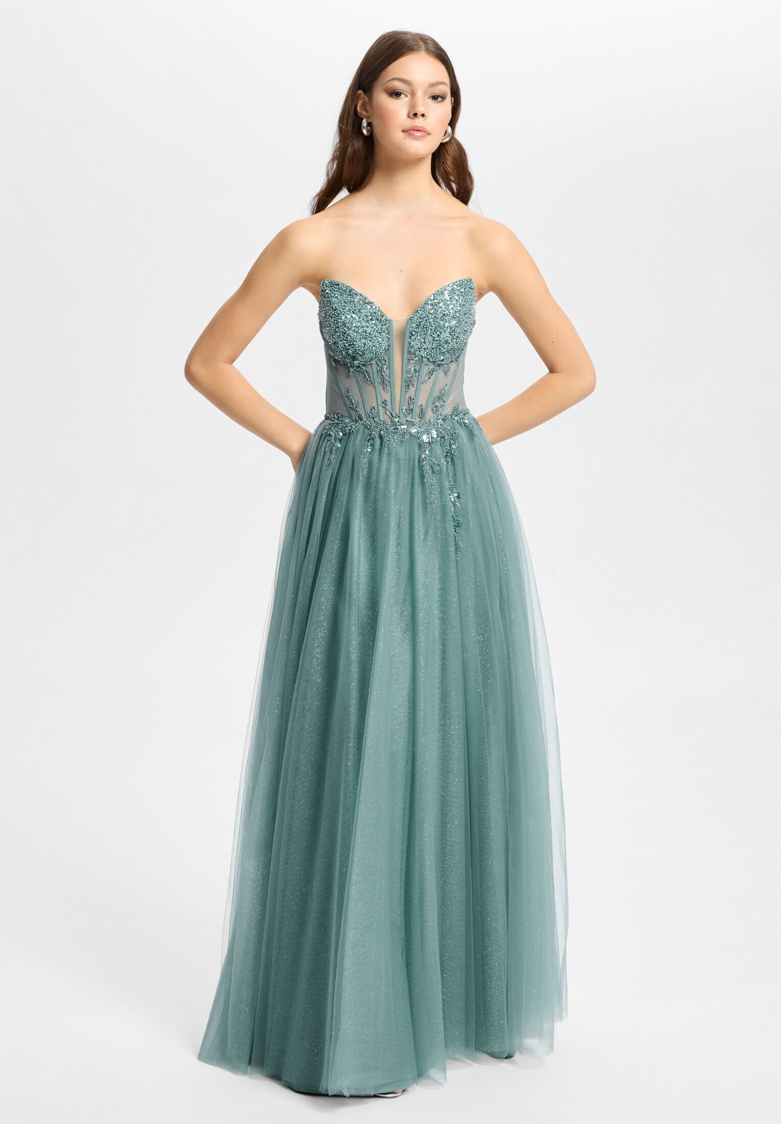Hey Kyla Abendkleid - Tüllkleid mit Schimmereffekt Taillierter Schnitt mit ausgestelltem Rockteil