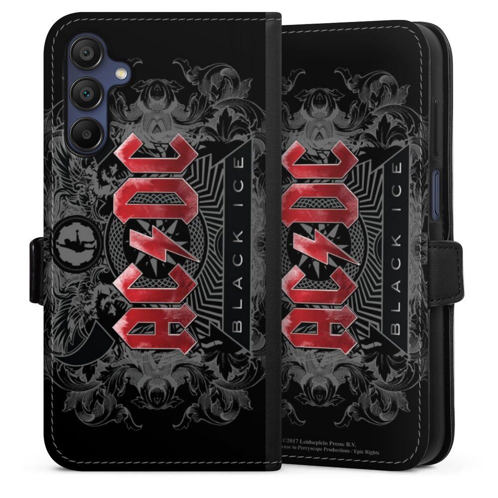 DeinDesign Handyhülle ACDC Fanartikel Black Ice ACDC black ice, Samsung Galaxy A15 5G Hülle Handy Flip Case Wallet Cover