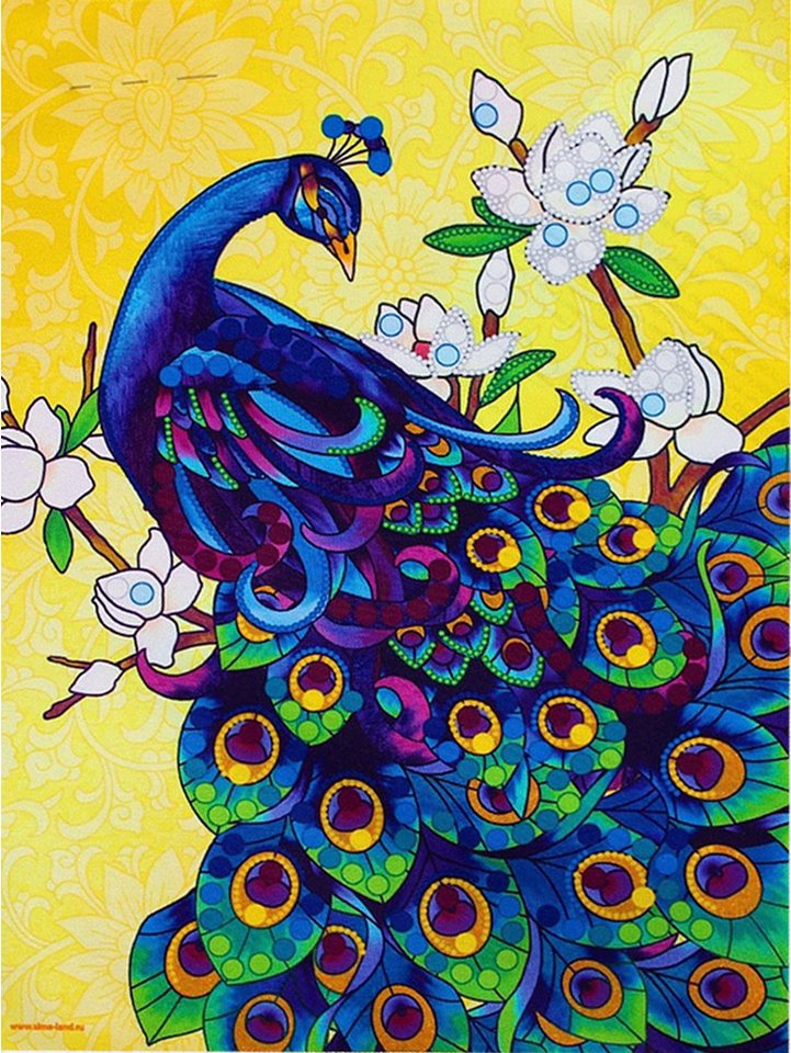 Thumbnail - LA CUTE Malen nach Zahlen 5d Diamond Painting Pfau Vogel Malen nach Zahlen 15x20cm (Komplettset für 5D Diamond Painting ...