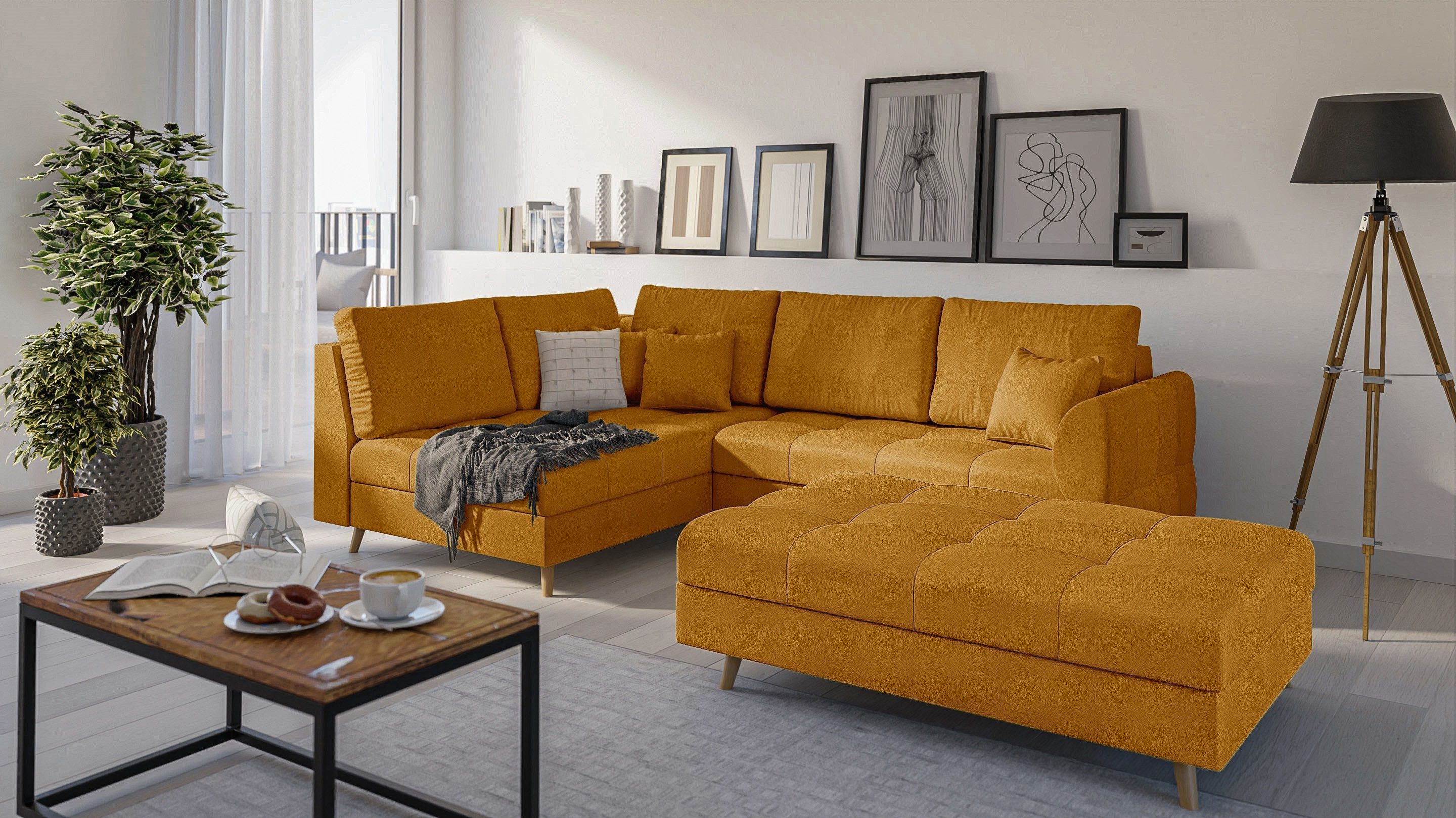 S-Style Möbel Ecksofa Cuba mit Fußhocker günstig online kaufen