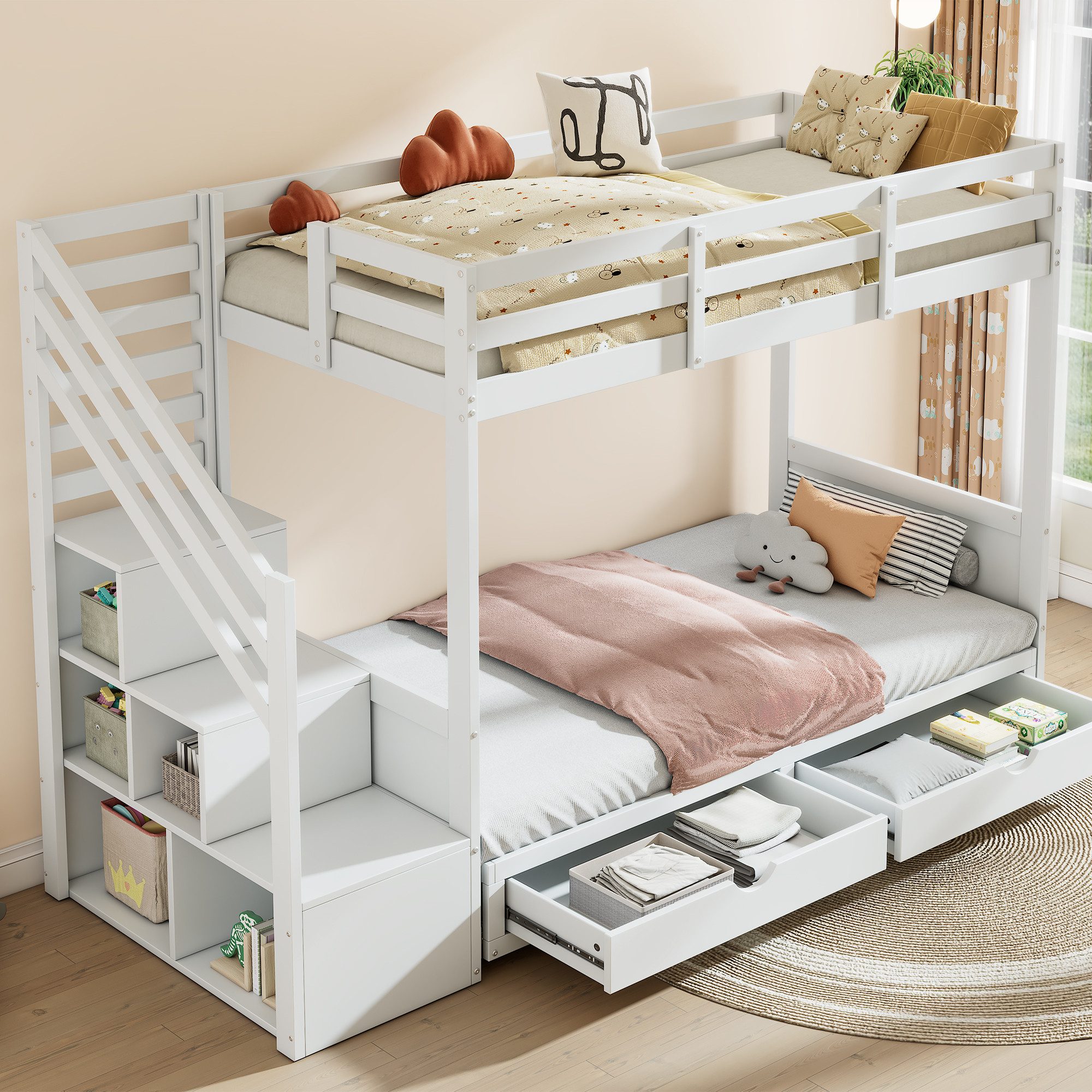 STILVORA Hochbett 90×200 mit matratze,Jugendbett Kinderbett günstig online kaufen