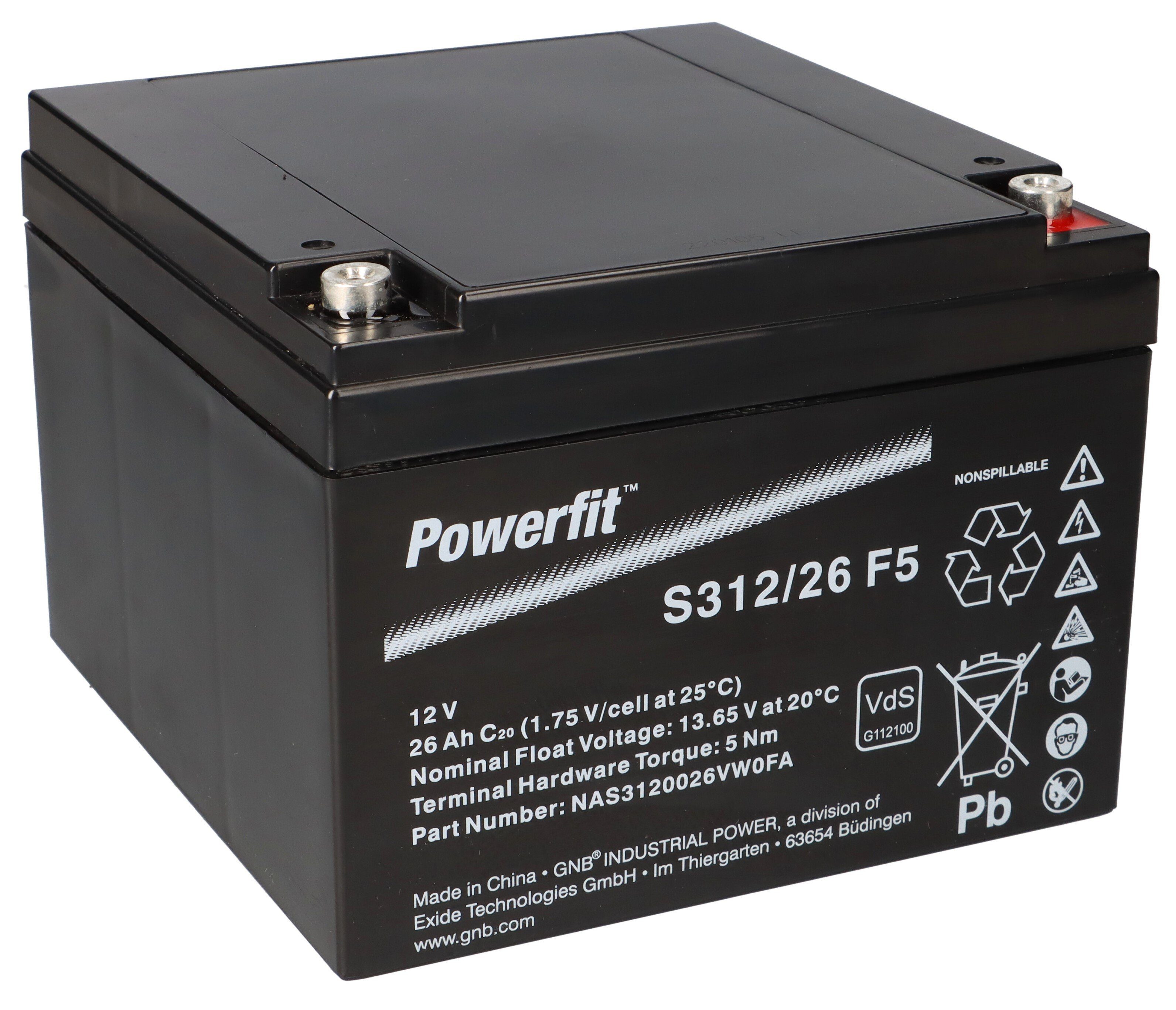 Exide Exide Powerfit Bleiakku AGM 12V 26Ah S312/26 F5 Bleiakkus