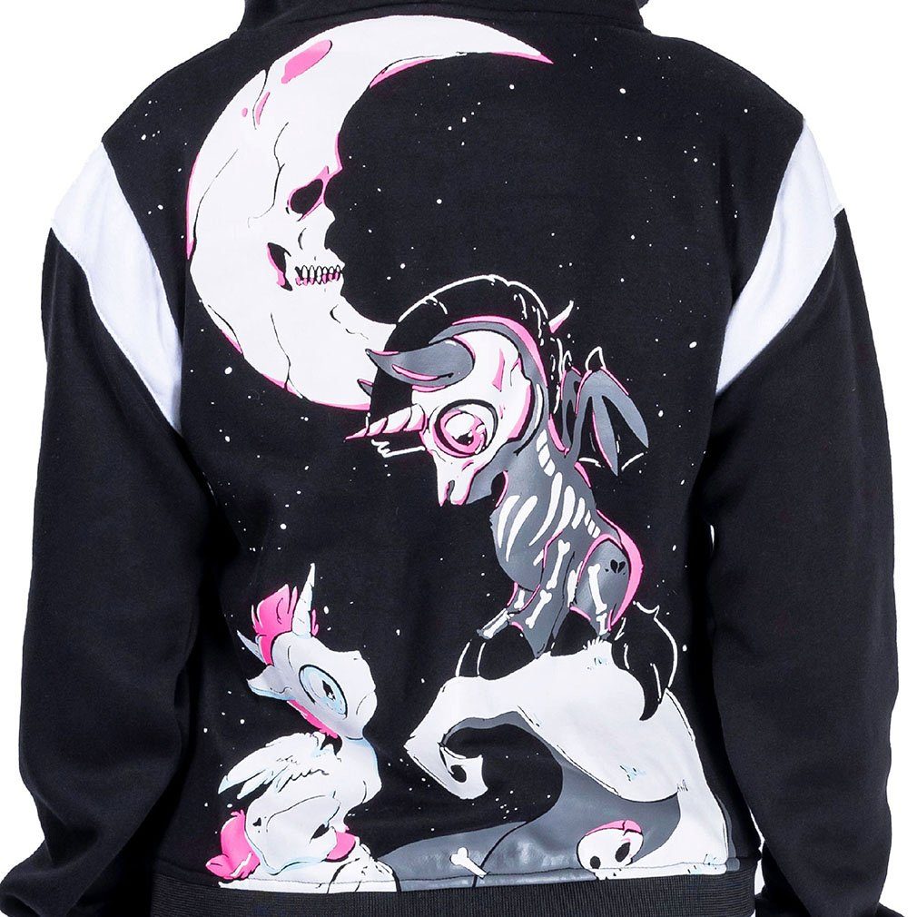 Cupcake Cult Kapuzensweatshirt Kapuzenjacke Under The Moon Gothic College Varsity Jacke