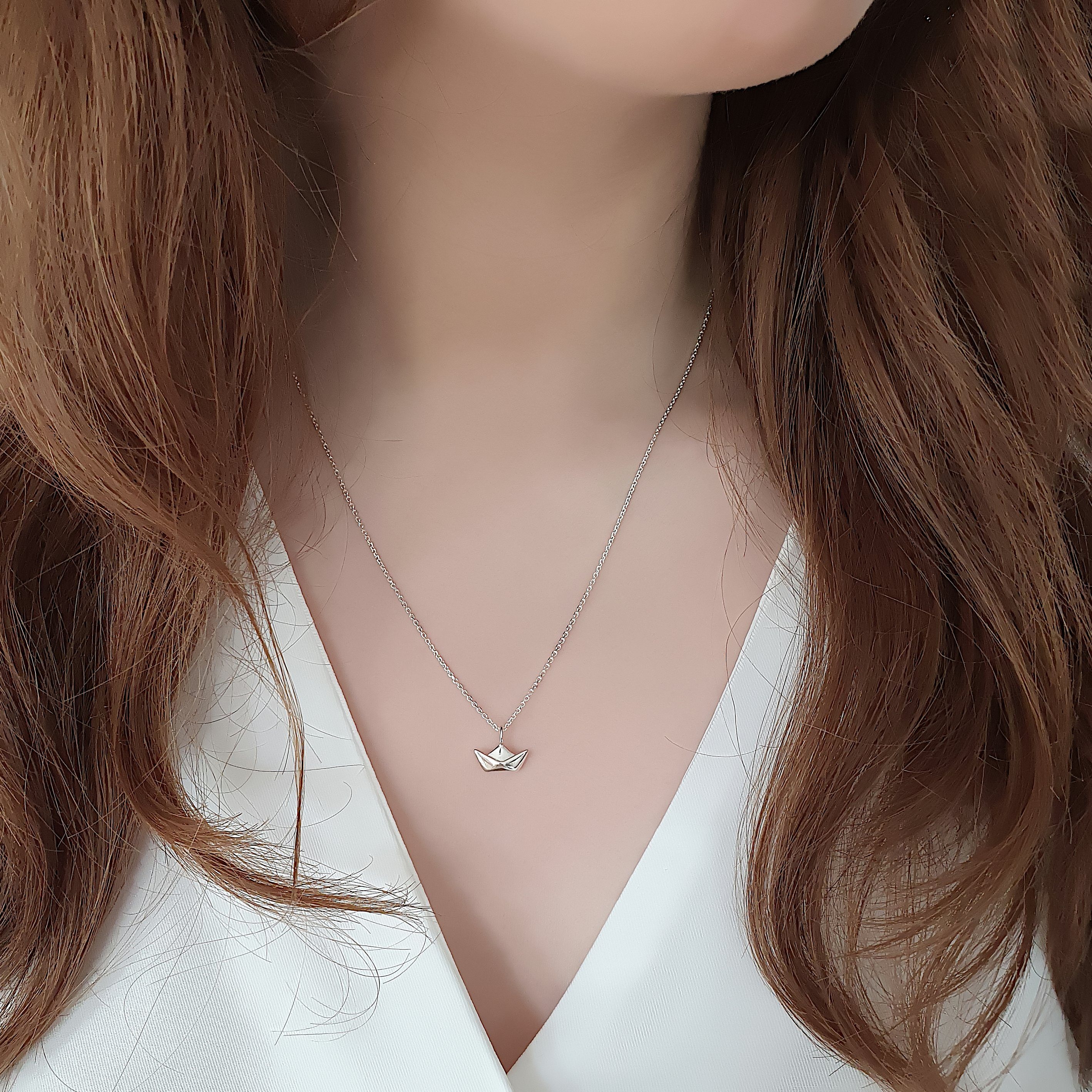 SCHOSCHON Kette mit Anhänger Halskette 3D BOOT 925 Silber - Maritim Schmuck günstig online kaufen