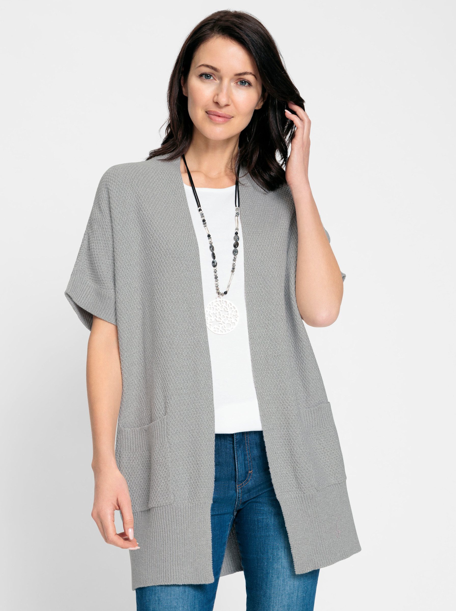 Witt Pullunder Long-Strickjacke Kurzarm