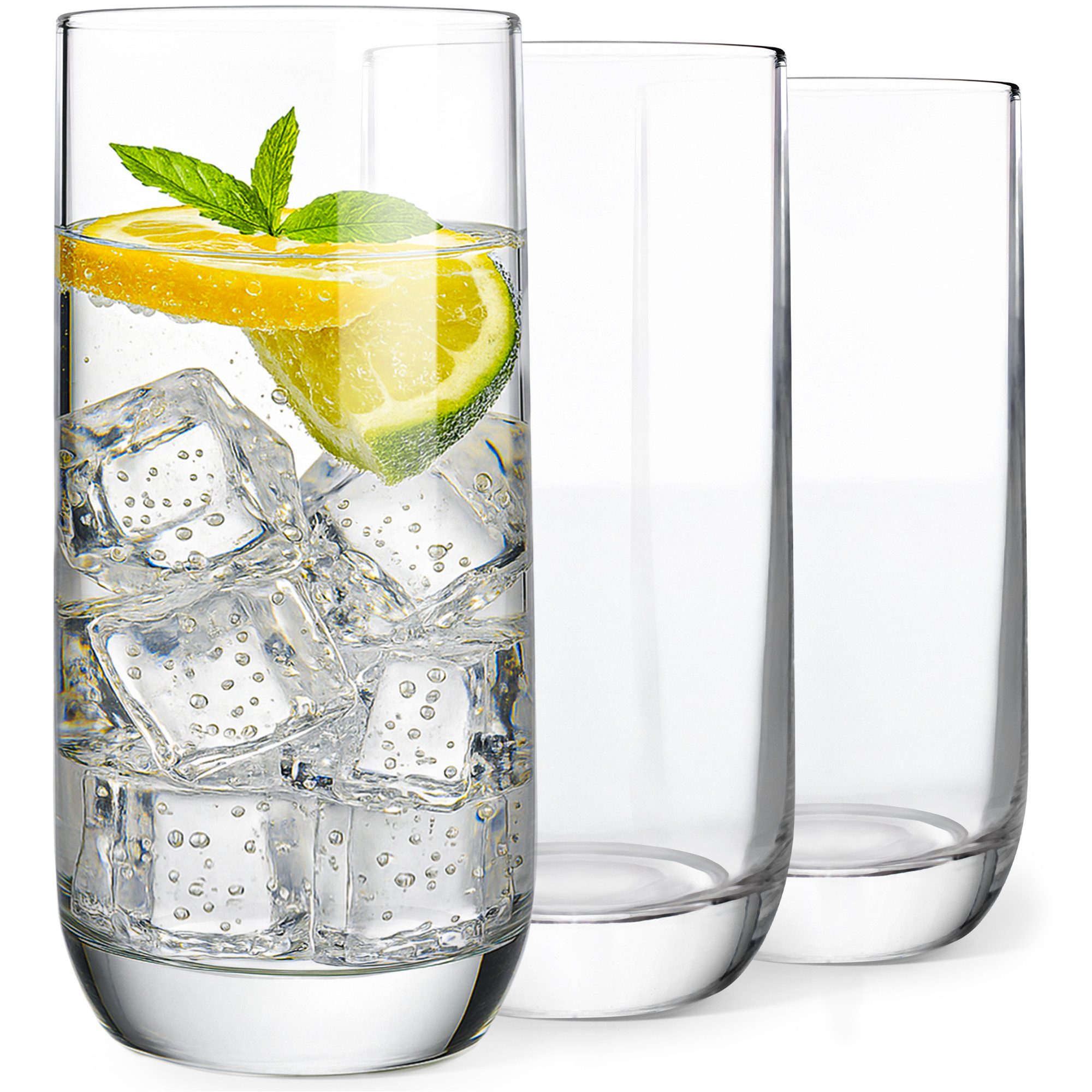 KONZEPT Cocktailglas Gläser Set 6/12 tlg, Wassergläser 300ml Longdrinkglas hoch transparent, 6-tlg., In Europa hergestellt, Multifunktional, Hohe Qualität und Langlebigkei