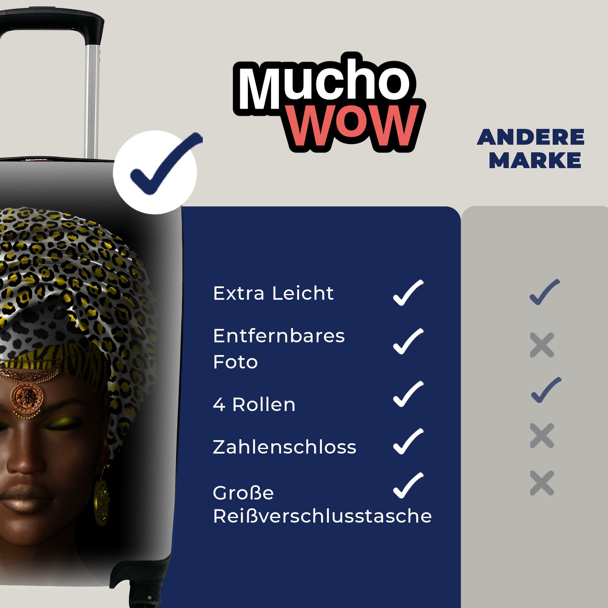 MuchoWow Handgepäckkoffer Frauen - Accessoires Handgepäck Reisekoffer Gelb, Trolley, Rollen, Ferien, mit rollen, Reisetasche 4 für 
