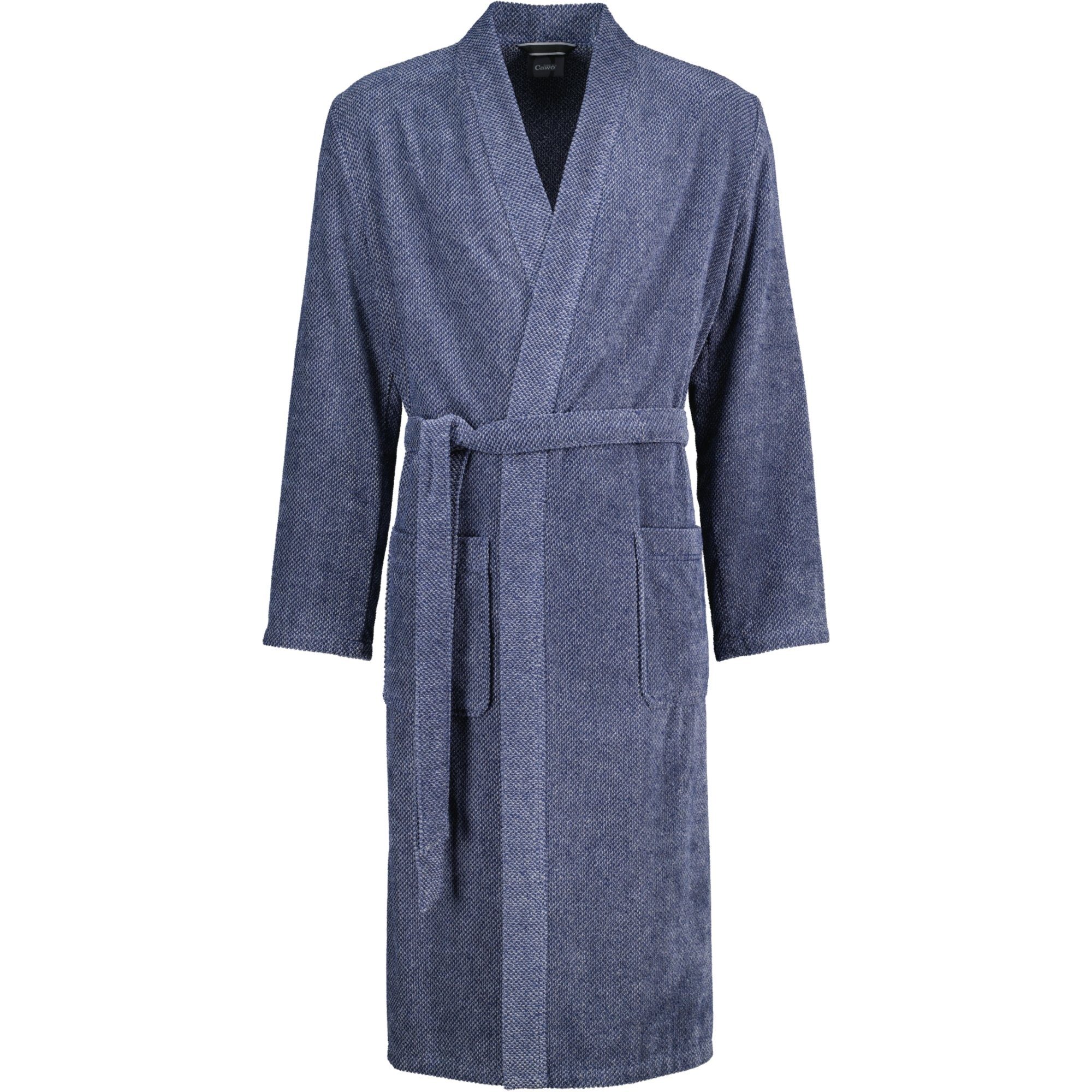 Kimono Baumwolle Kimono, Herrenbademantel Cawö 5507 Velours, 100% Streifen