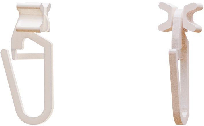 indeko Gardinengleiter, Innenlaufsysteme, (Set, 100-St), X-Gleiter mit Faltenleghaken