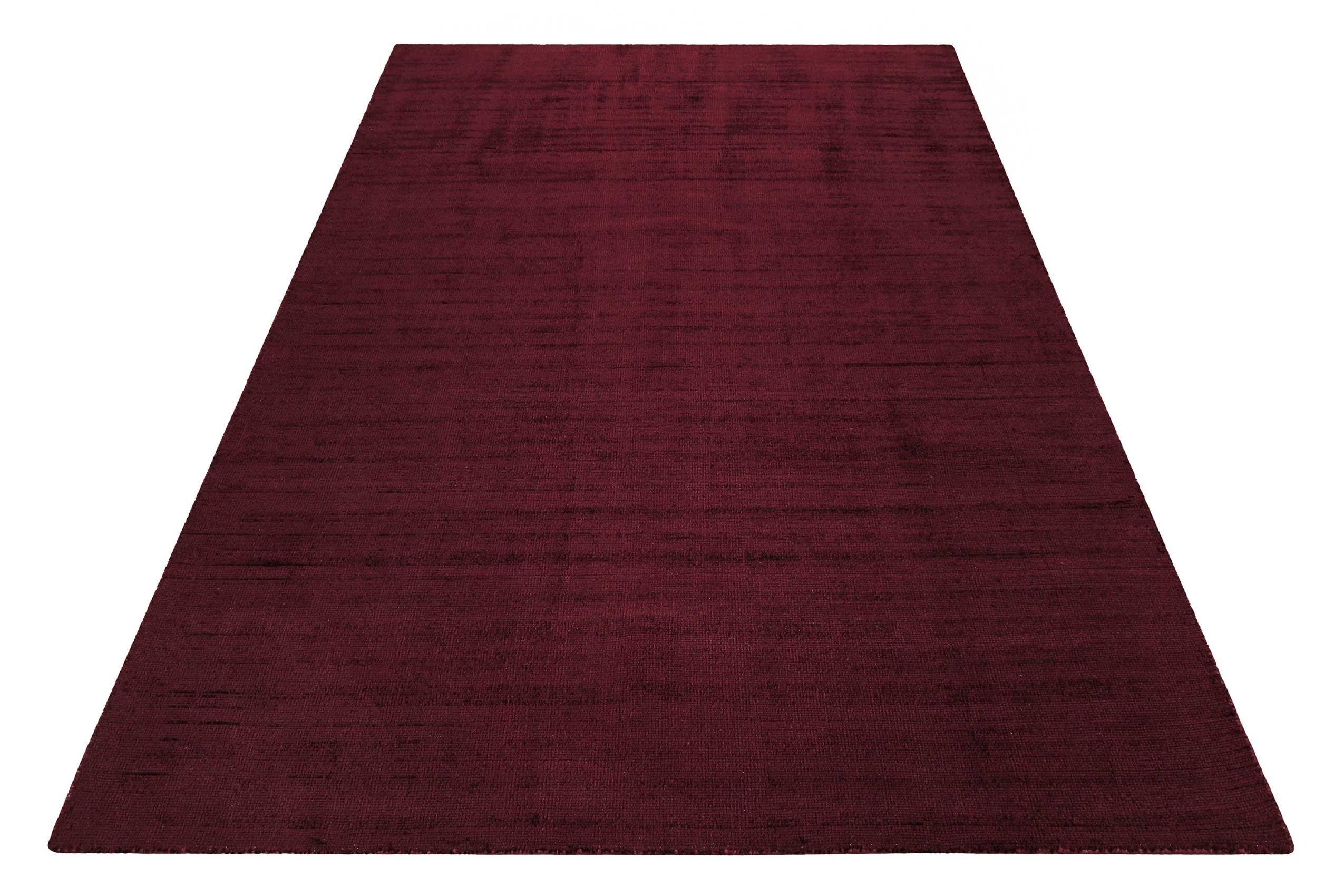 Teppich Gil, Esprit, rechteckig, Höhe: 8 mm, handgewebt, seidig glänzend, schimmernde Farbbrillianz, Melangeeffekt bordeaux rot