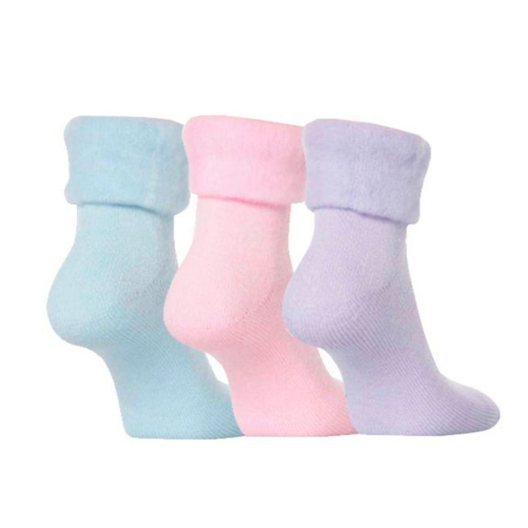 Medosan Kuschelsocken Bettsocken, Bettschuhe, 3er-Set in Pastellfarben