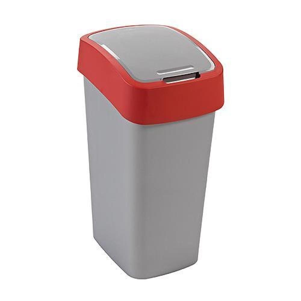 PROREGAL® Mülleimer Abfallbehälter mit Schwing-/Klappdeckel,  50 Liter Fassungsvermögen