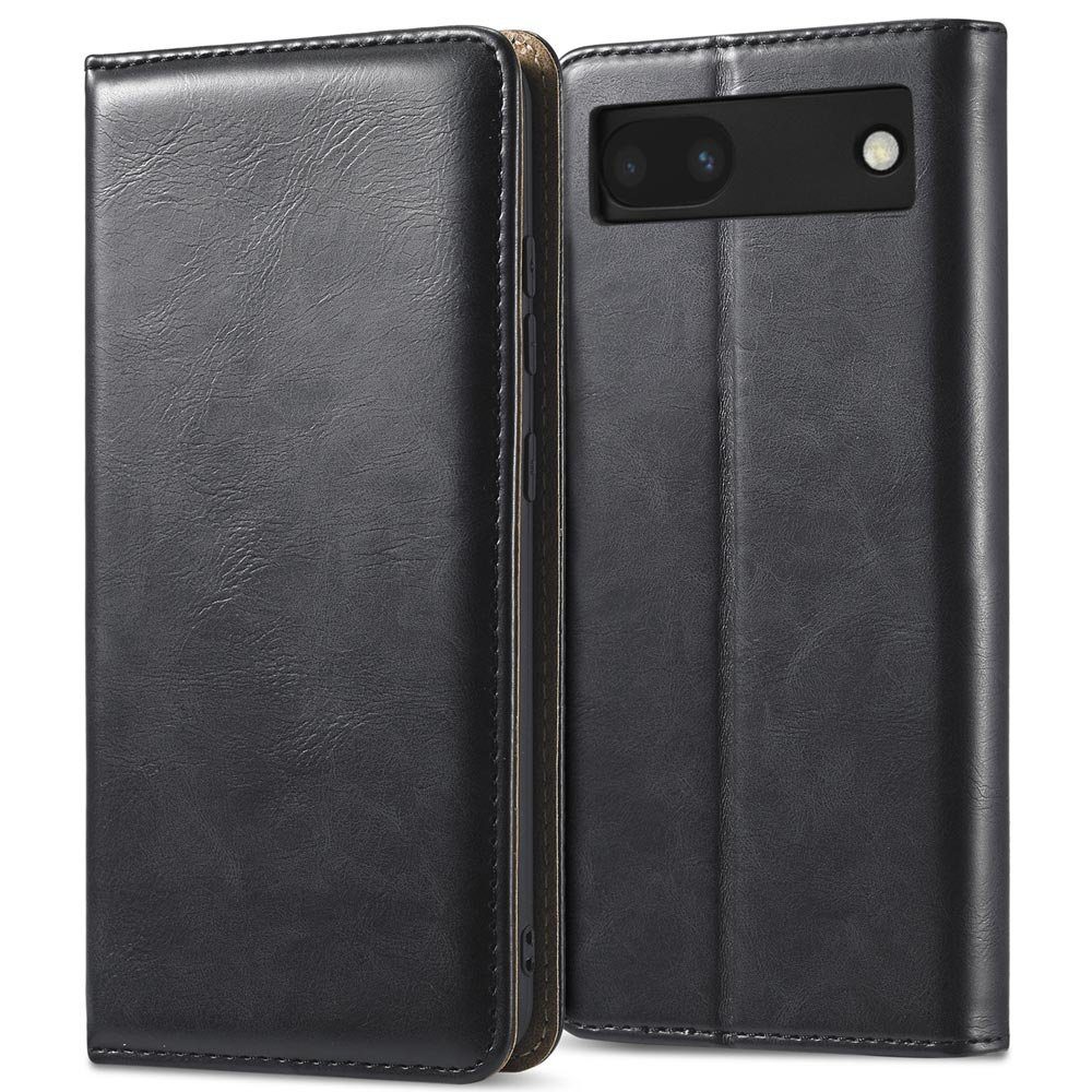 FITSU Handyhülle Handytasche für Google Pixel 6a Hülle Schwarz 6,1 Zoll, Flipcase für Google Pixel 6a Handyhülle, Handytasche mit Kartenfach