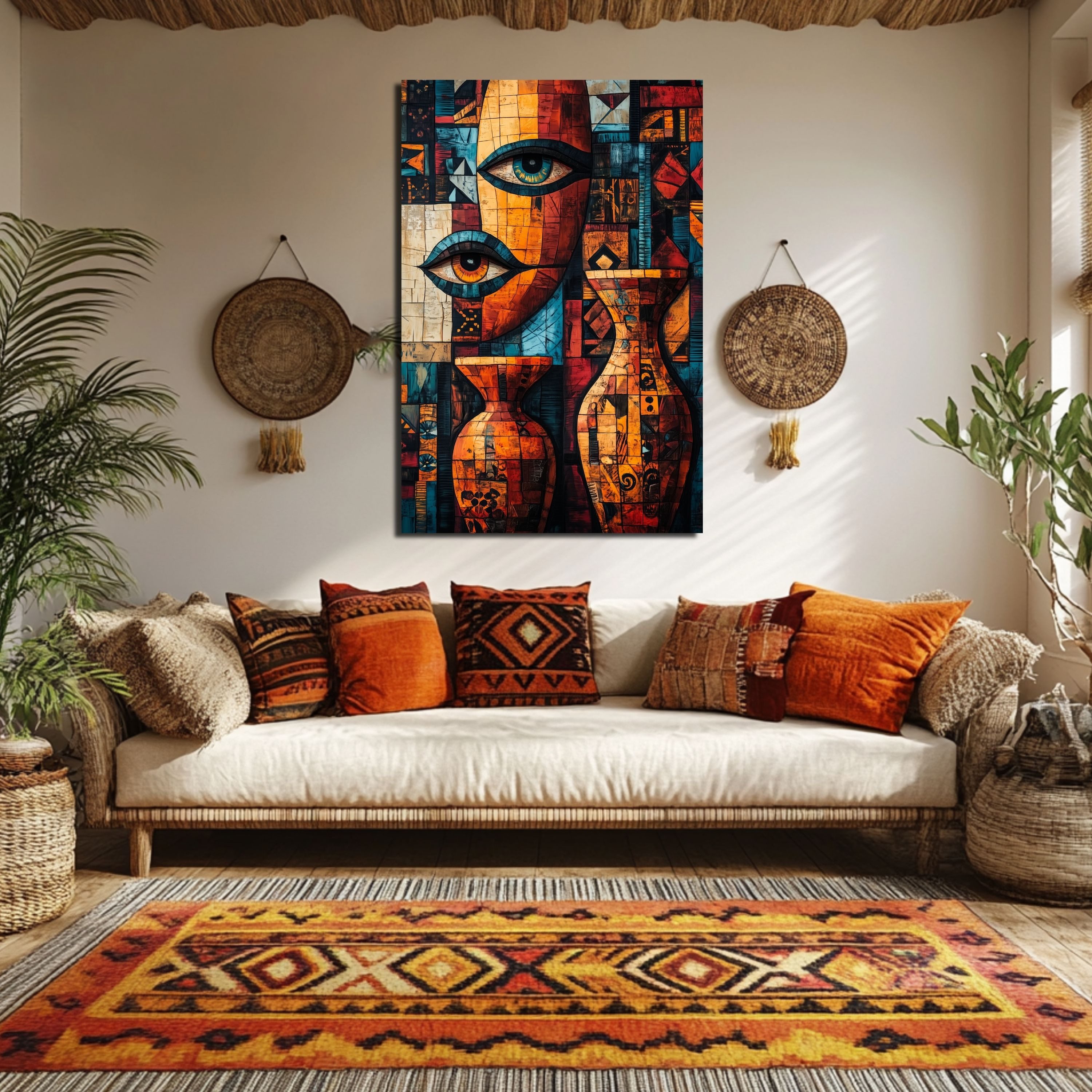 DARO Design Leinwandbild Modern Abstrakt Wandbilder XXL Wandbild Wand Deko Leinwand Bilder, (Krug abstrakt - Bild groß Wohnzimmer Schlafzimmer Küche Esszimmer Einteilig Querformat Fotodruck Leinwände Wanddeko Abstrakte Kunst Boho), 30x20cm