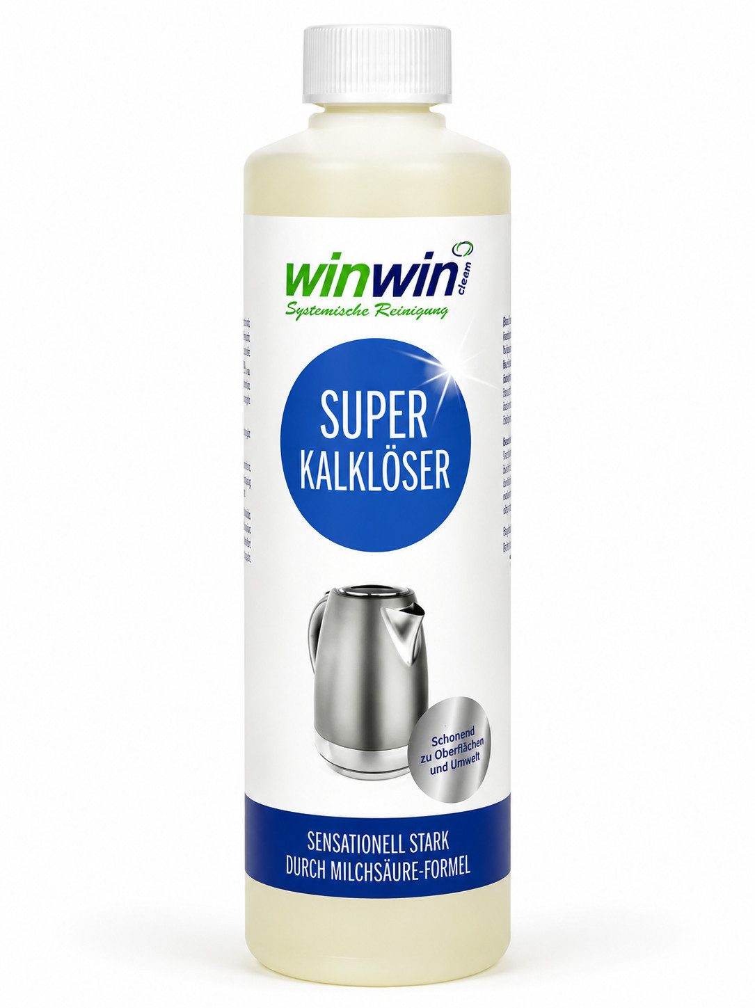 winwinCLEAN Super Kalklöser 500ml Universal-Kalkentferner-Konzentrat Kalklöser (1x Super Kalklöser 500ml Kalkreiniger, Entkalker, Entkalkungsreiniger, Anti-Kalk-Putzmittel)