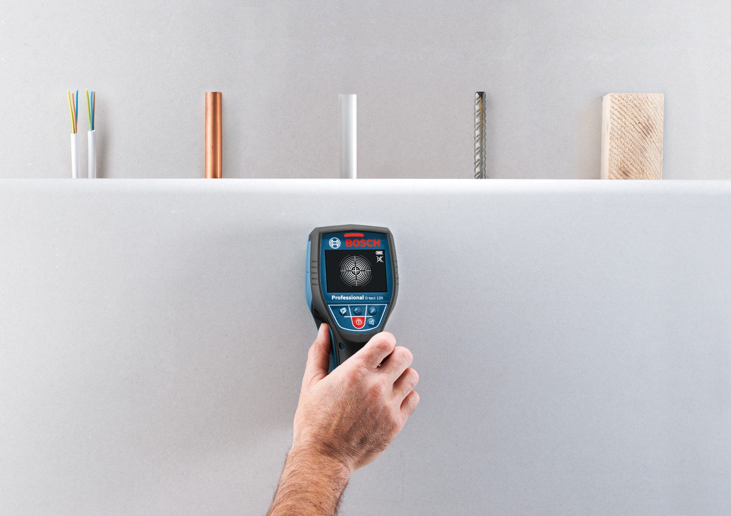 Bosch Professional Leitungsortungsgerät »Wallscanner D-tect 120«, Inkl. 1x Akku 2,0Ah und Schnellladegerät GAL 12V-40, in L-BOXX