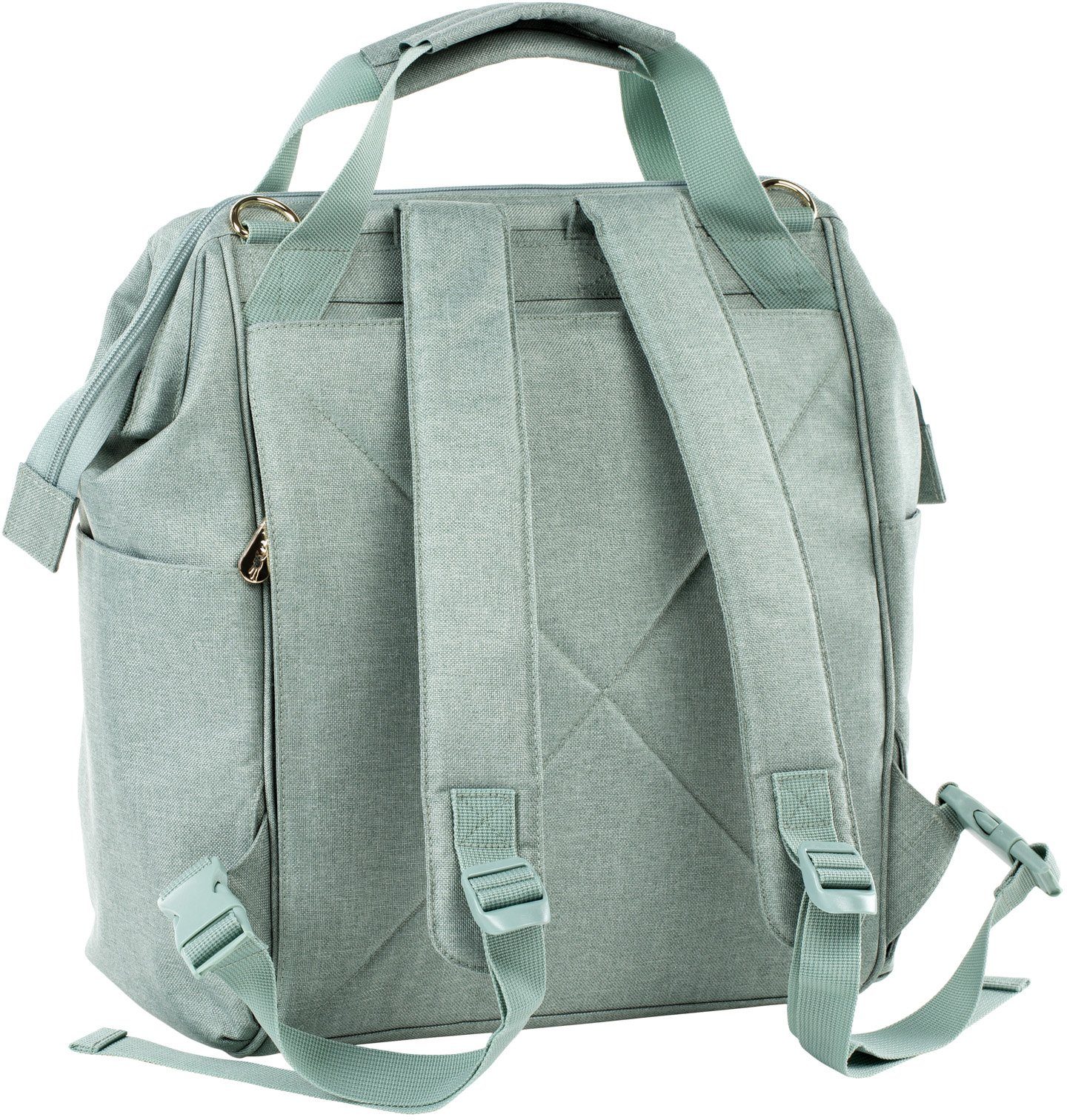 LÄSSIG Wickelrucksack Glam, Goldie, Backpack mint, PETA-approved vegan
