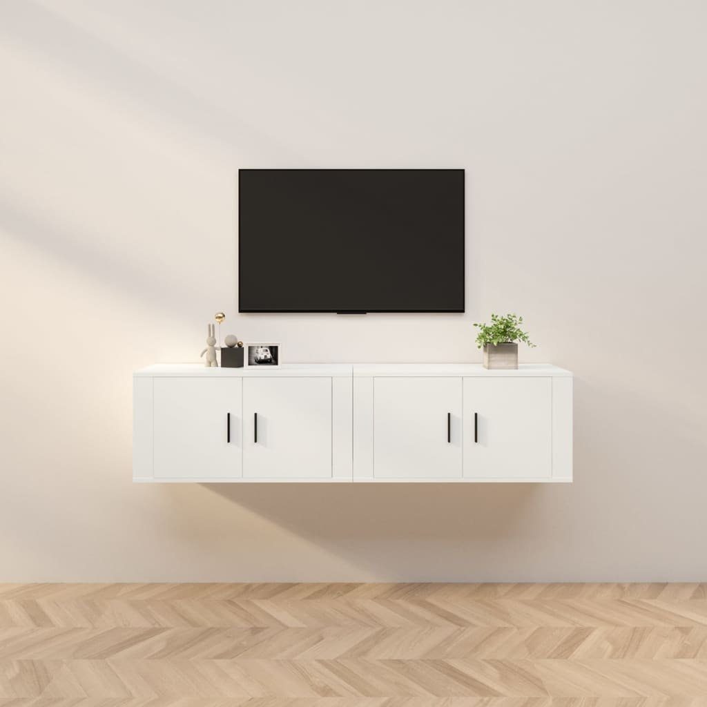 [Zum SALE-Preis angeboten] furnicato TV-Schrank TV-Wandschränke 2 Stk. Weiß cm 80x34,5x40