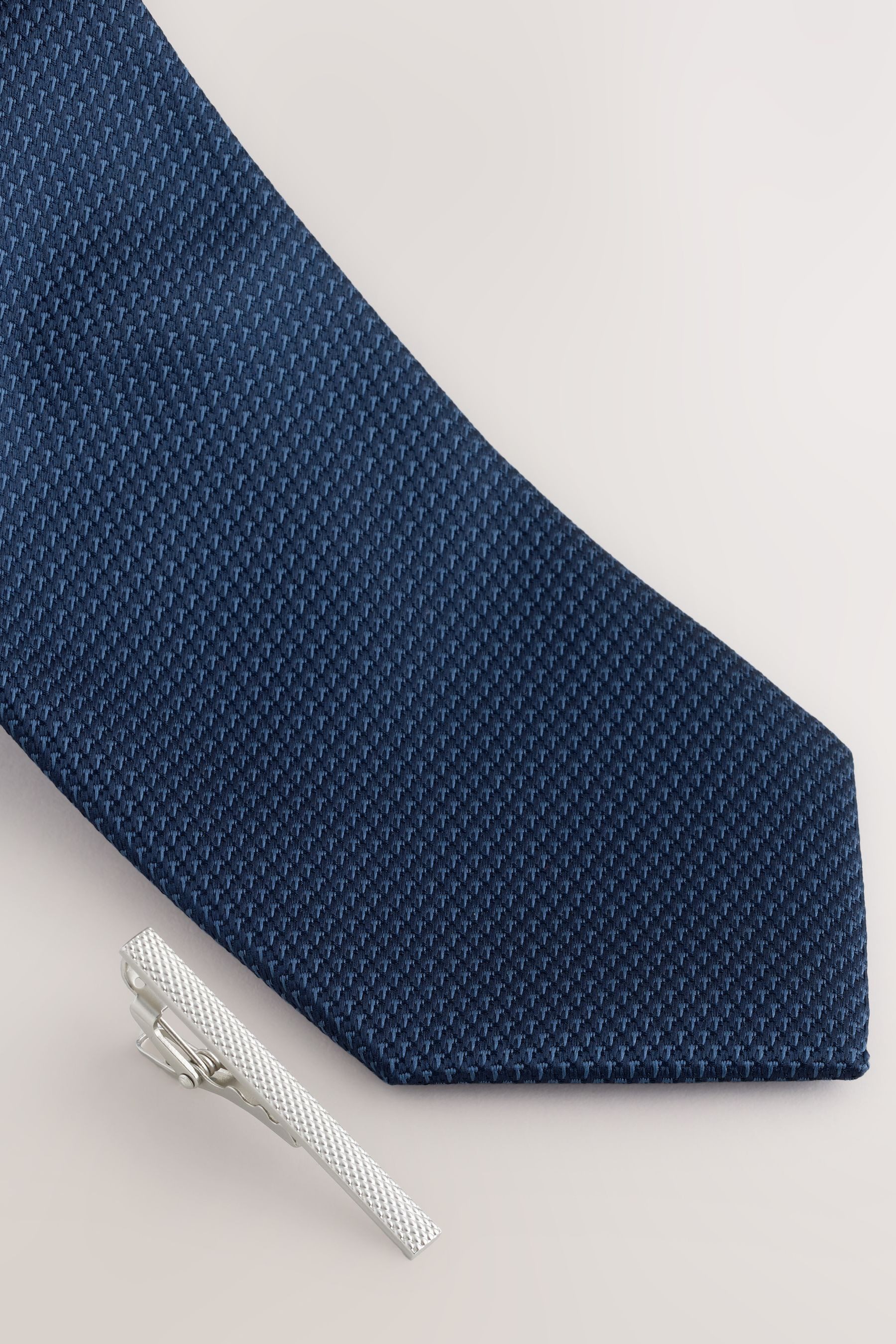 Next Krawatte Strukturierte Krawatte mit Krawattenklammer, Breit (2-St) günstig online kaufen