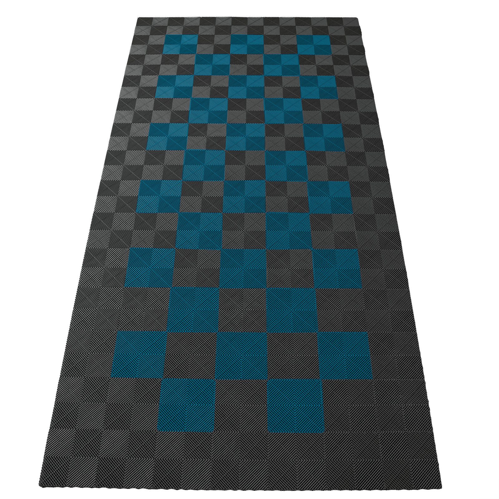 RAMROXX Klickfliesen Performance Bodenfliesen Garagenboden 2,8mx5,6m Grau Hellblau Set2