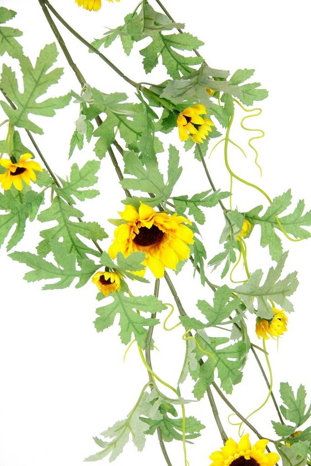 Kunstblume Sonnenblumenranke, I.GE.A., Höhe 125 cm, Künstlich Sonnenblumen  Girlande Reben Hochzeit Landhaus Blumenkette