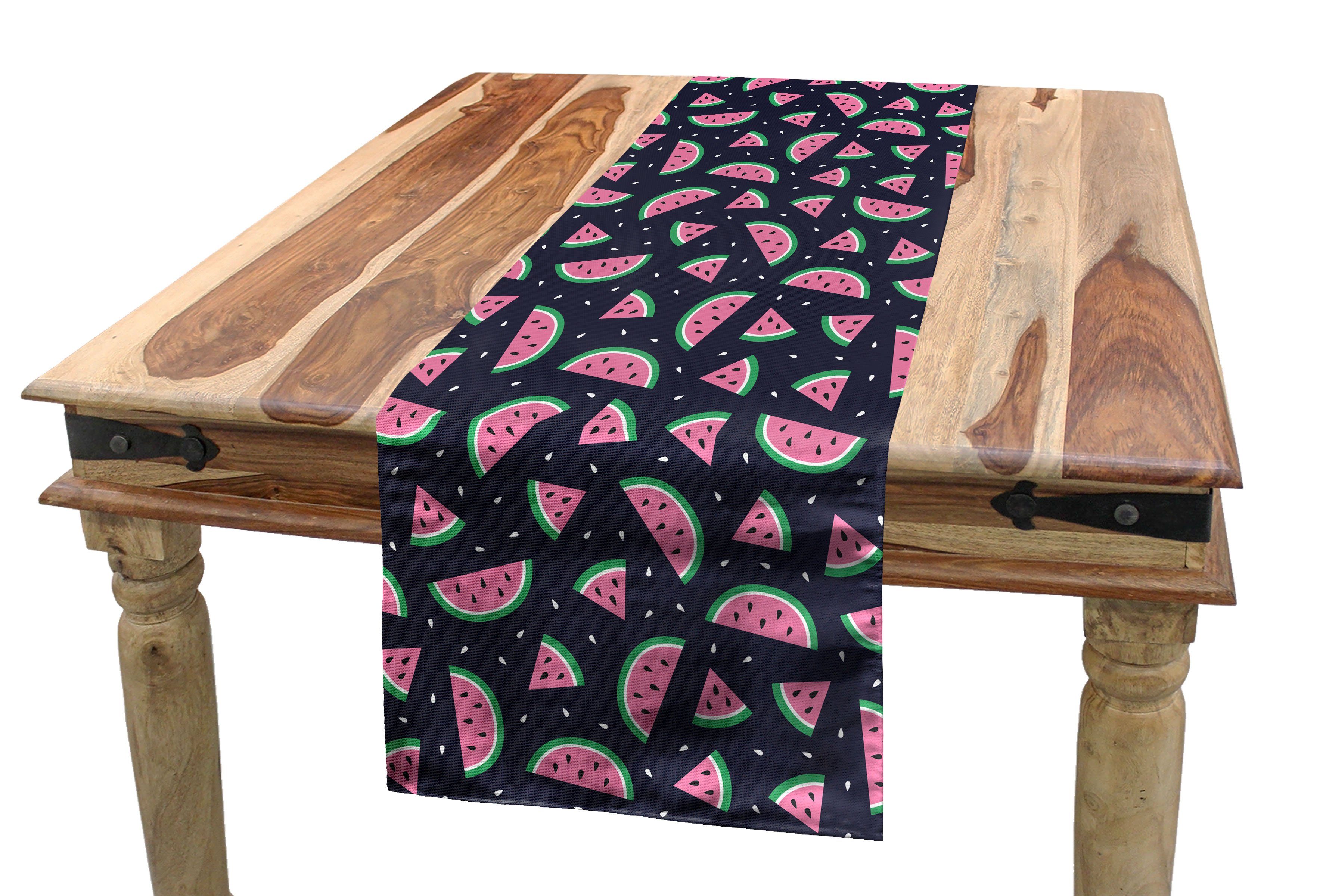 Küche Dekorativer Esszimmer Seed Wassermelone Rechteckiger Sommer-Frucht-Scheiben Tischläufer Tischläufer, Abakuhaus