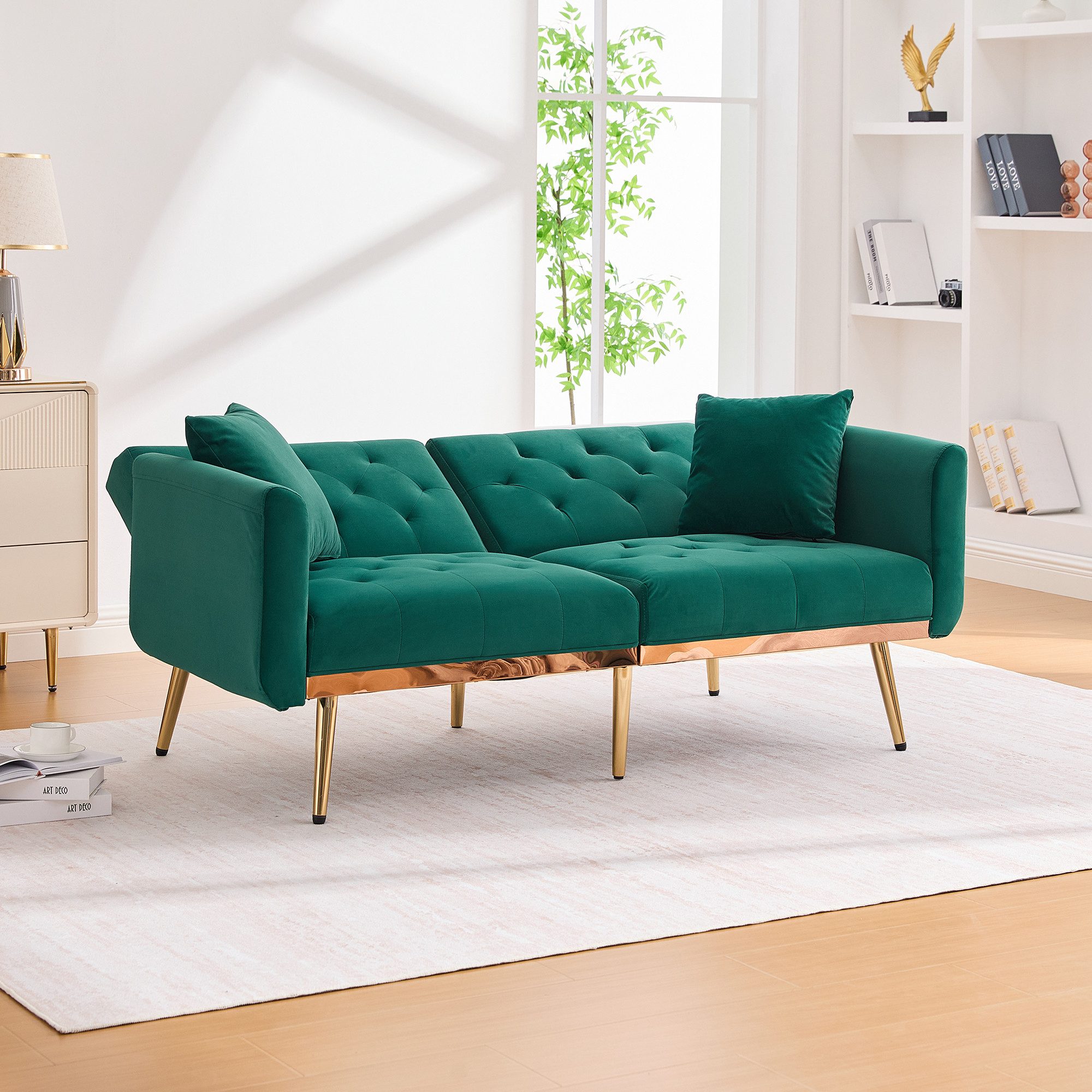 STILVORA Schlafsofa mit Kissen,Zweisitzer Relaxsofa mit verstellbarer Rücke günstig online kaufen
