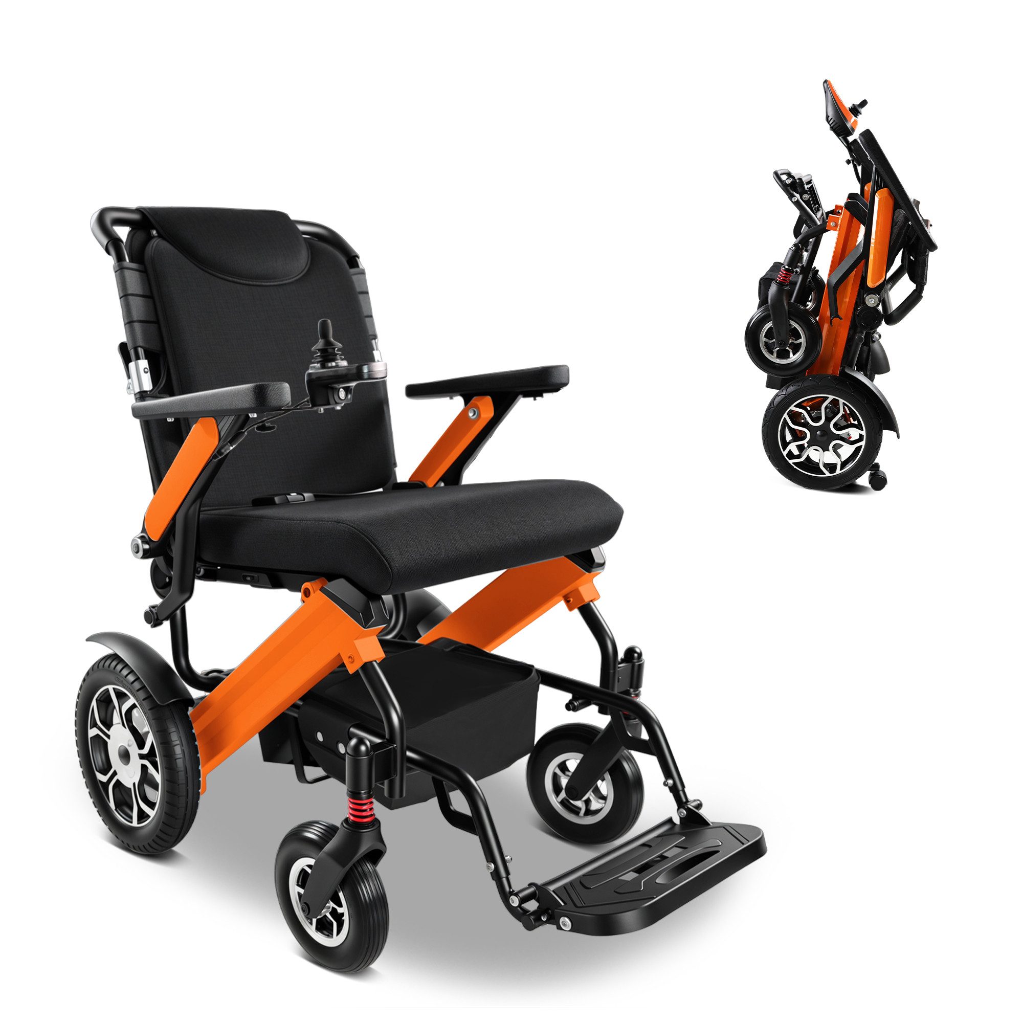 Vankel Elektrorollstuhl klappbar leicht elektr. Rollstuhl 500W, max.25 km max.150 kg, mit 12° Steigfähigkeit, austauschbarem Akku & 360°-Joystick
