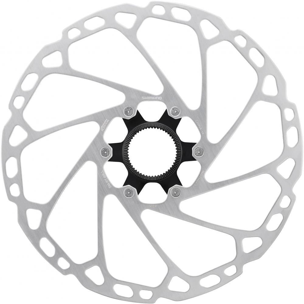 Shimano Scheibenbremse SHIMANO Bremsscheibe SM-RT64 203 mm Center Lock mit Verschlussring und