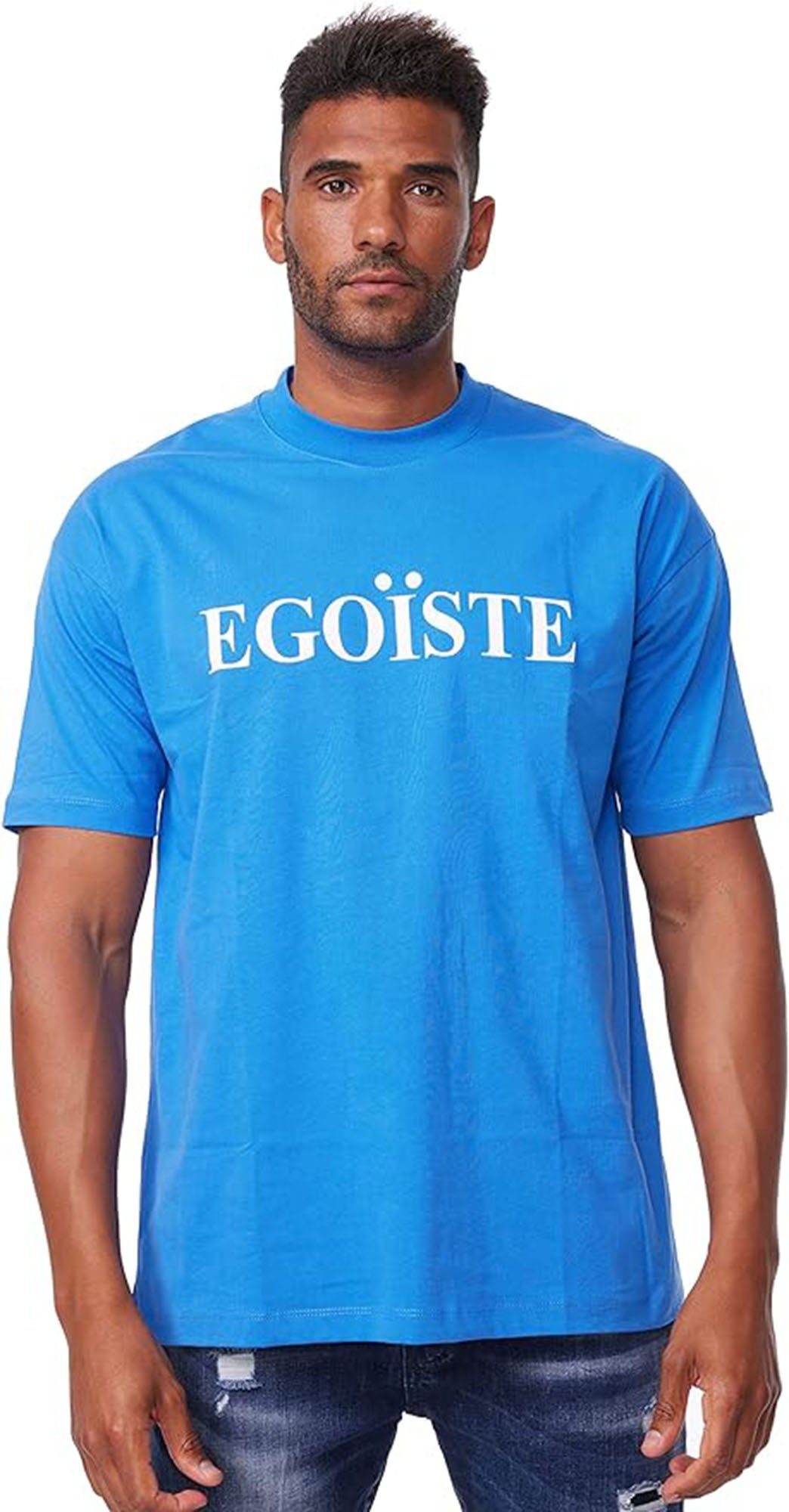 Black Island T-Shirt Herren OVERSIZED T-Shirt mit EGOISTE Print