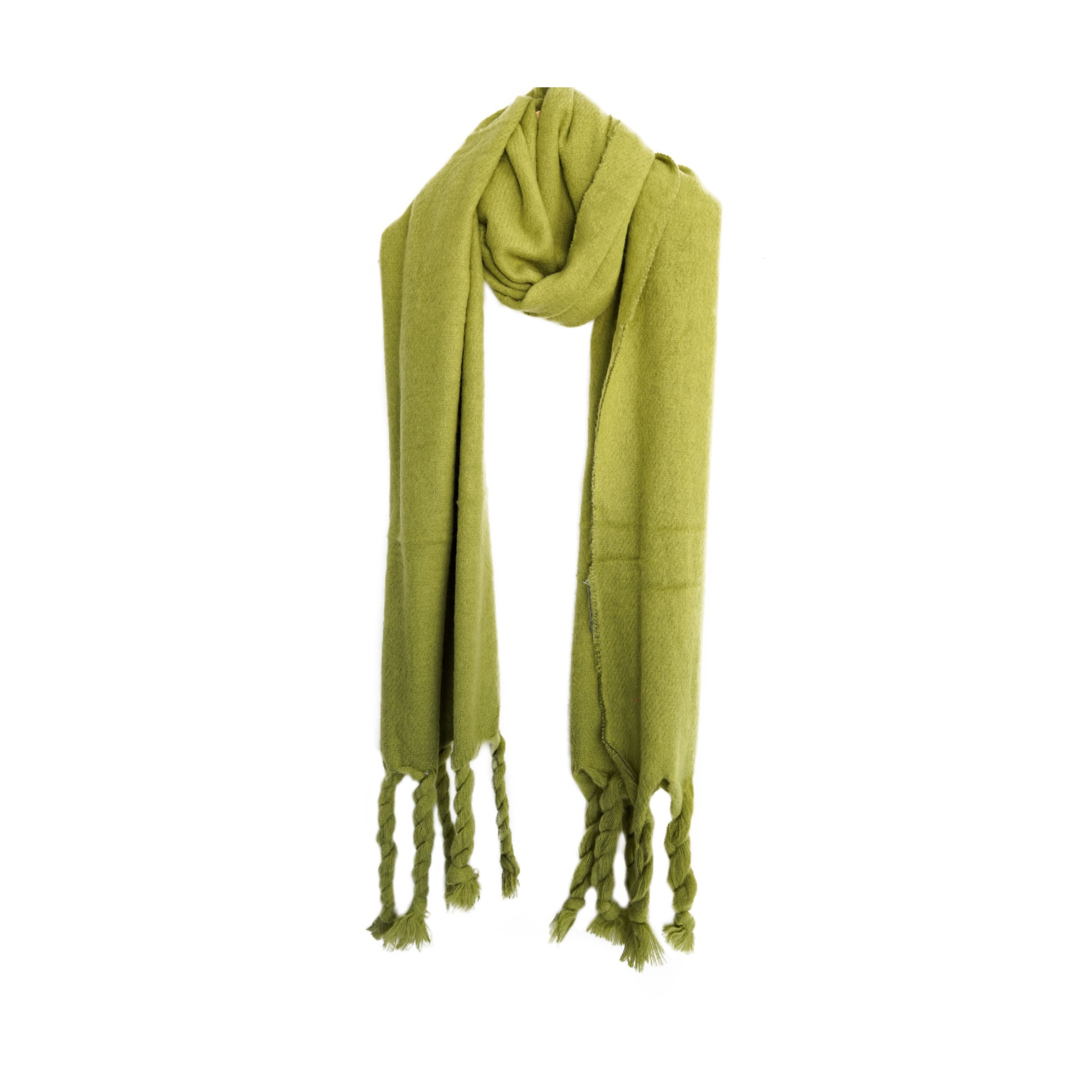 COFI 1453 Modeschal Kuscheliger Schal mit Fransen - einfarbiger Schal für D günstig online kaufen