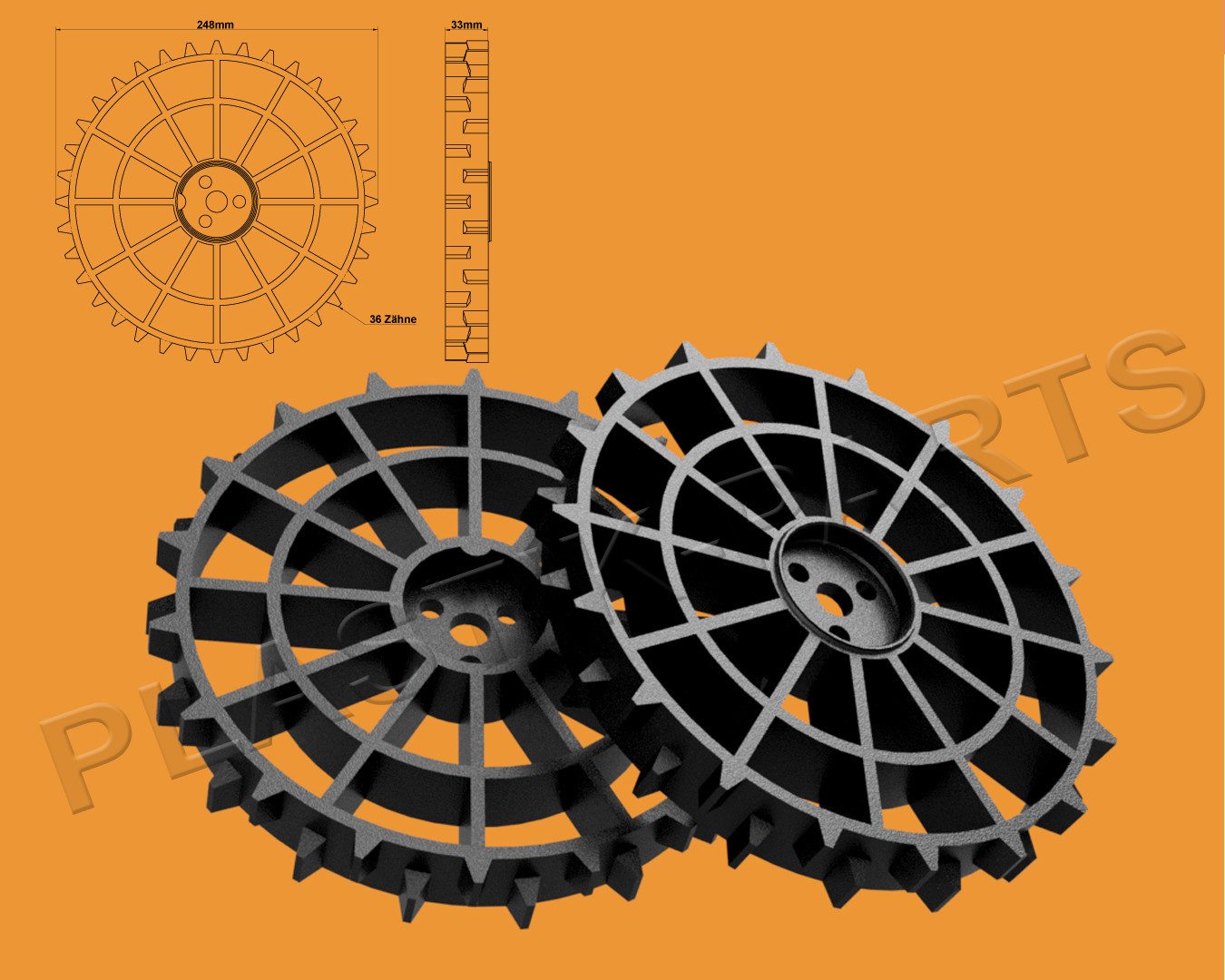 Mähroboter-Rad Antriebsräder 2er Set Offroad Profil Navimow i105E i108E i110N