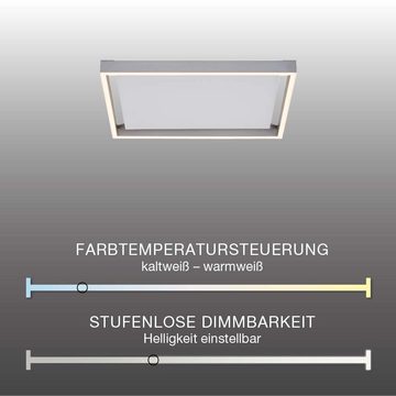 Paul Neuhaus Smarte LED-Leuchte LED Deckenleuchte Q-KAAN Smart Home, Smart Home, CCT-Farbtemperaturregelung, Dimmfunktion, Memoryfunktion, mit Leuchtmittel, Leuchtprofil Edelstahl, CCT dimmbar Fernbedienung