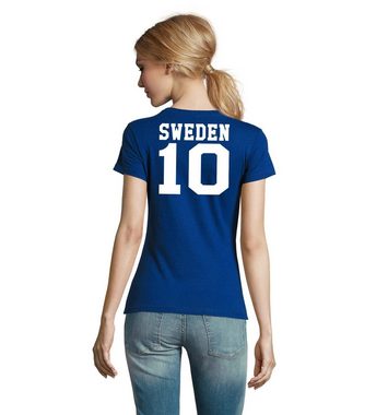 Blondie & Brownie T-Shirt Damen Schweden Sweden Sport Trikot Fußball Meister WM Europa EM