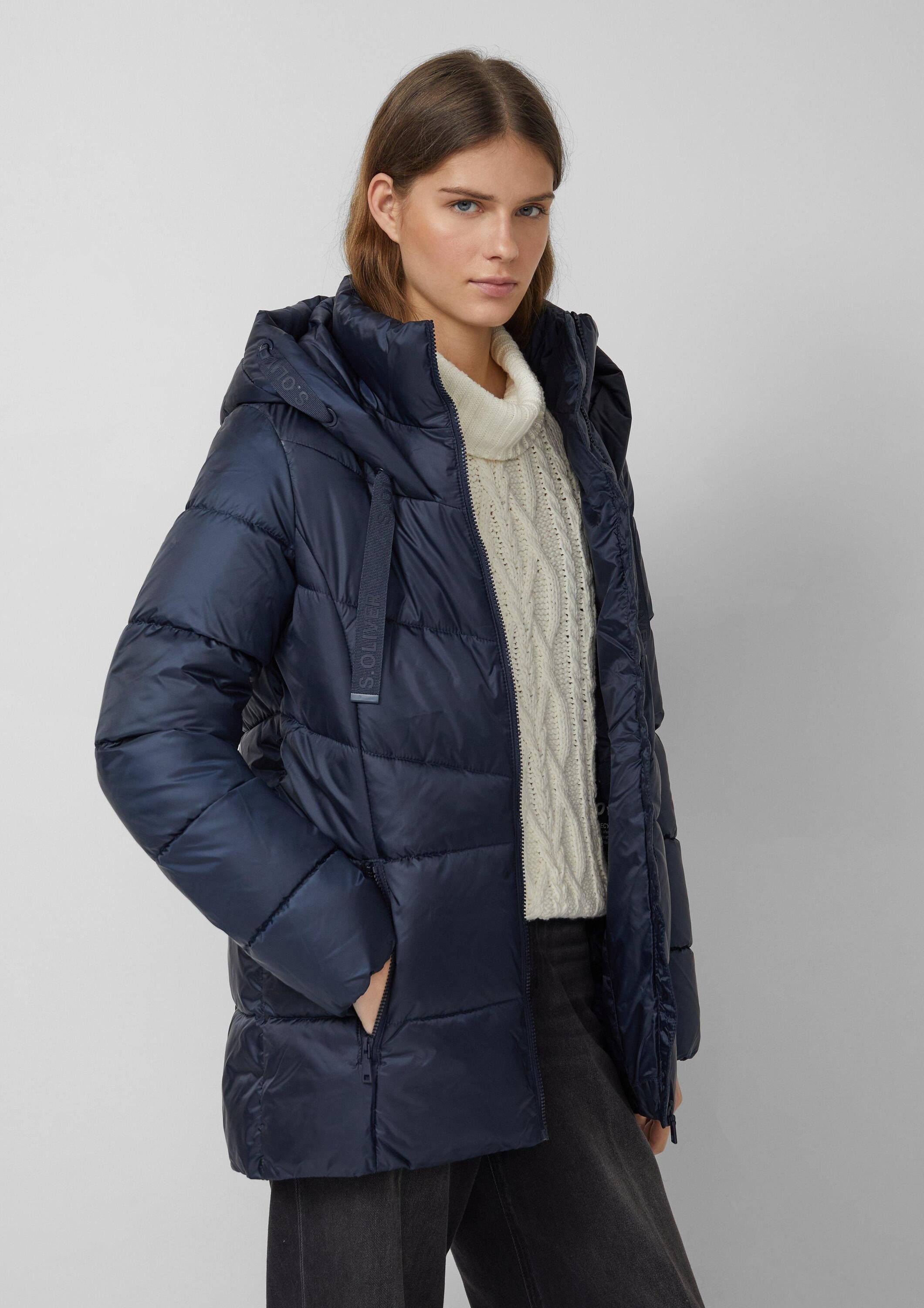 s.Oliver Winterjacke Outdoor-Jacke Steppjacke mit Stehkragen und Kapuze