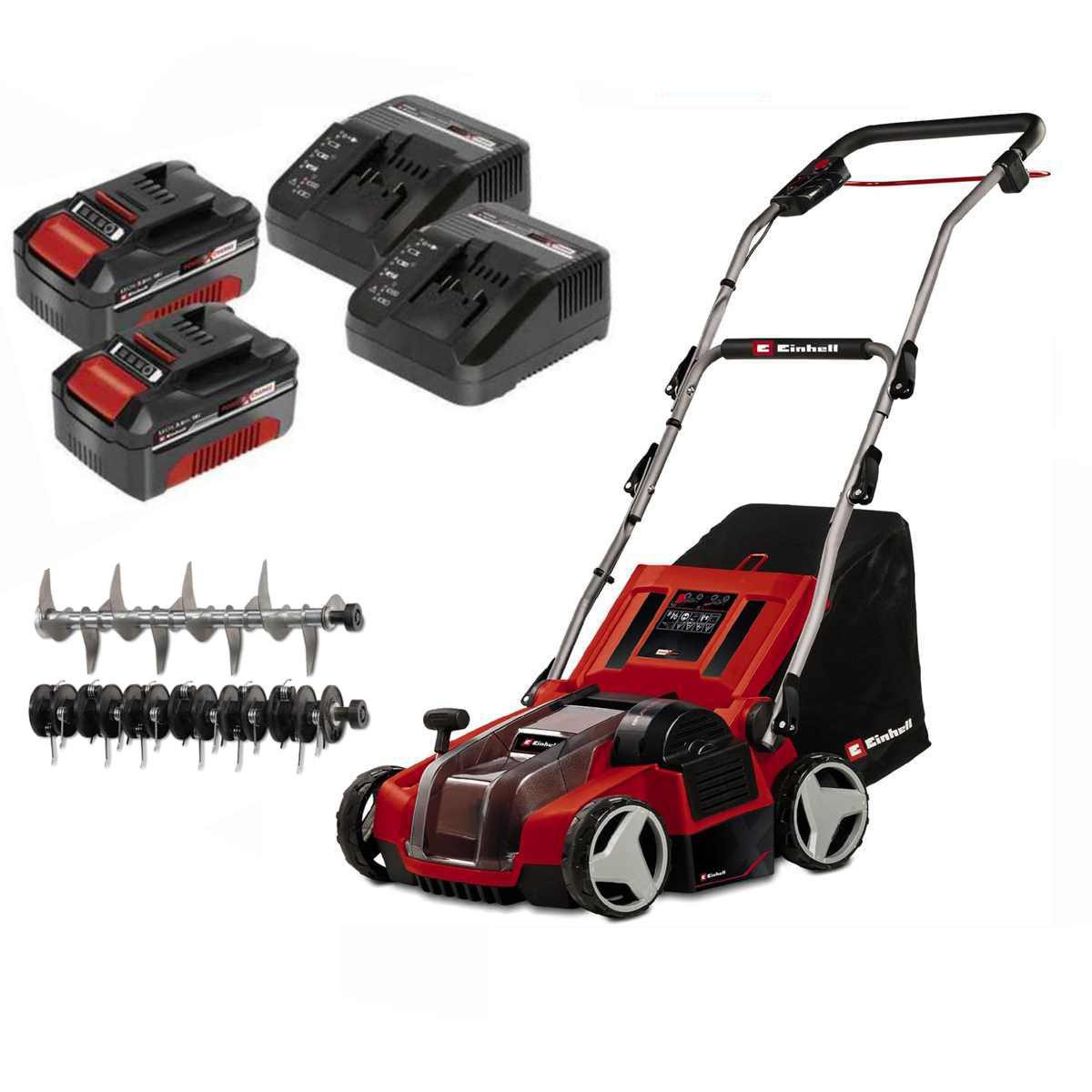 Einhell Akkurasenmäher Скарифікатори-Lüfter GE-SA 36/35 Li- 36V (2 x 18V) mit 2 x Akku 4.0 Ah